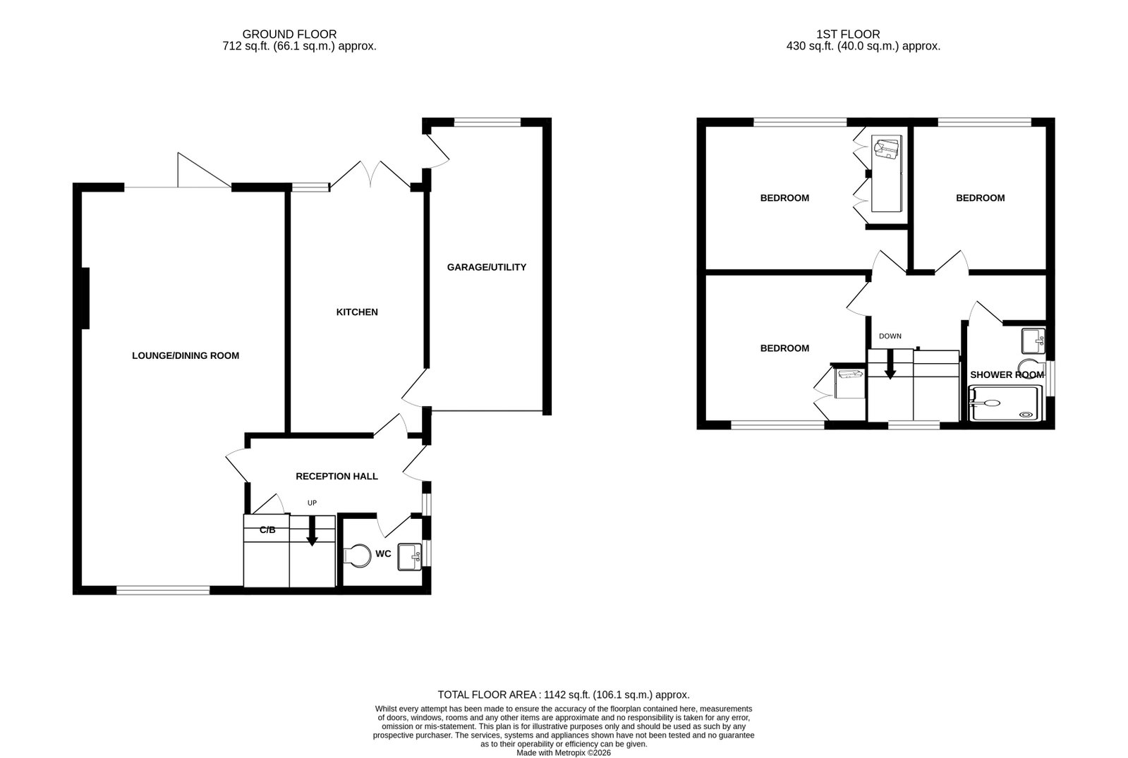 4, Walls Close, Exmouth floorplan