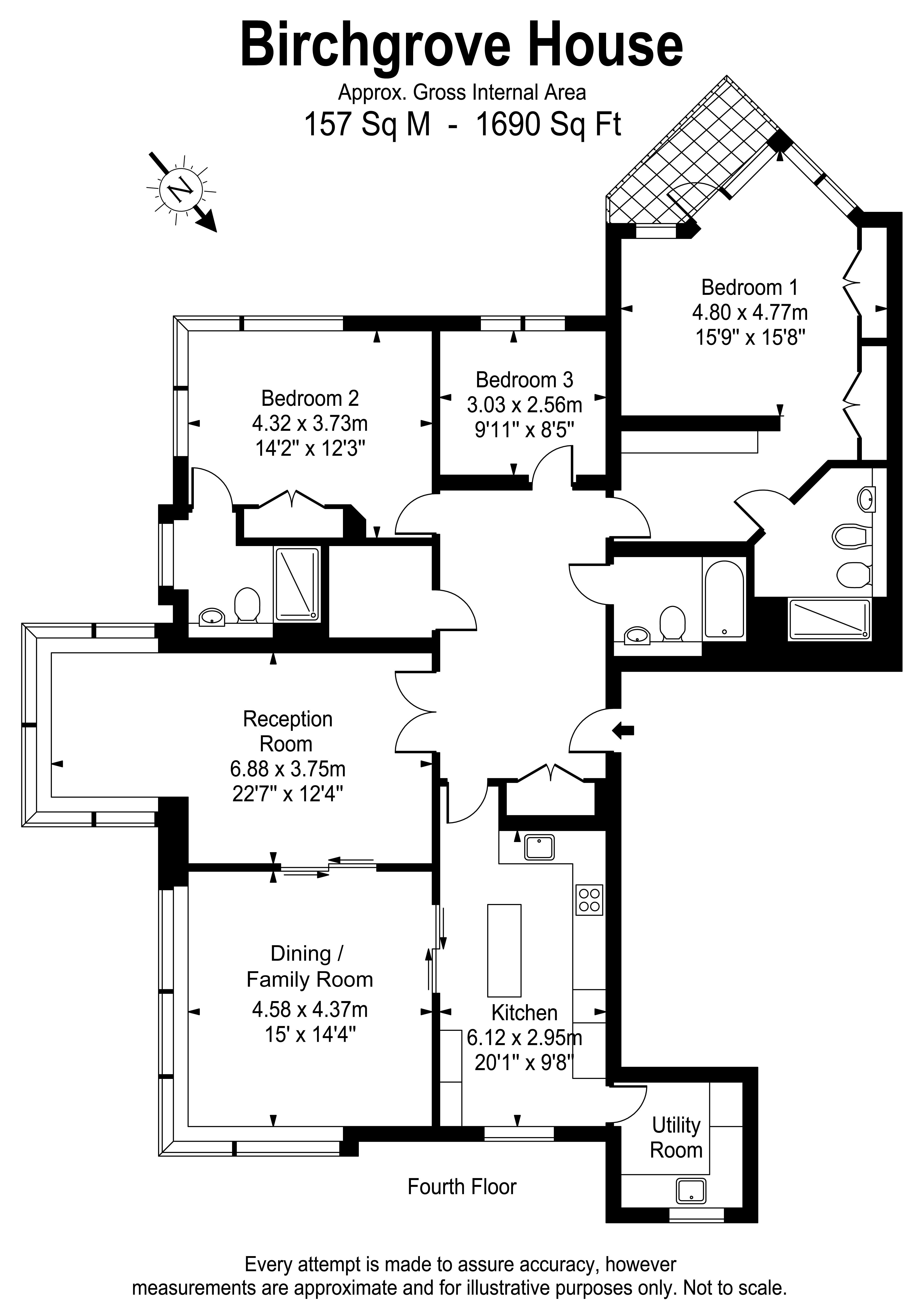 26, Birchgrove House, Kew floorplan