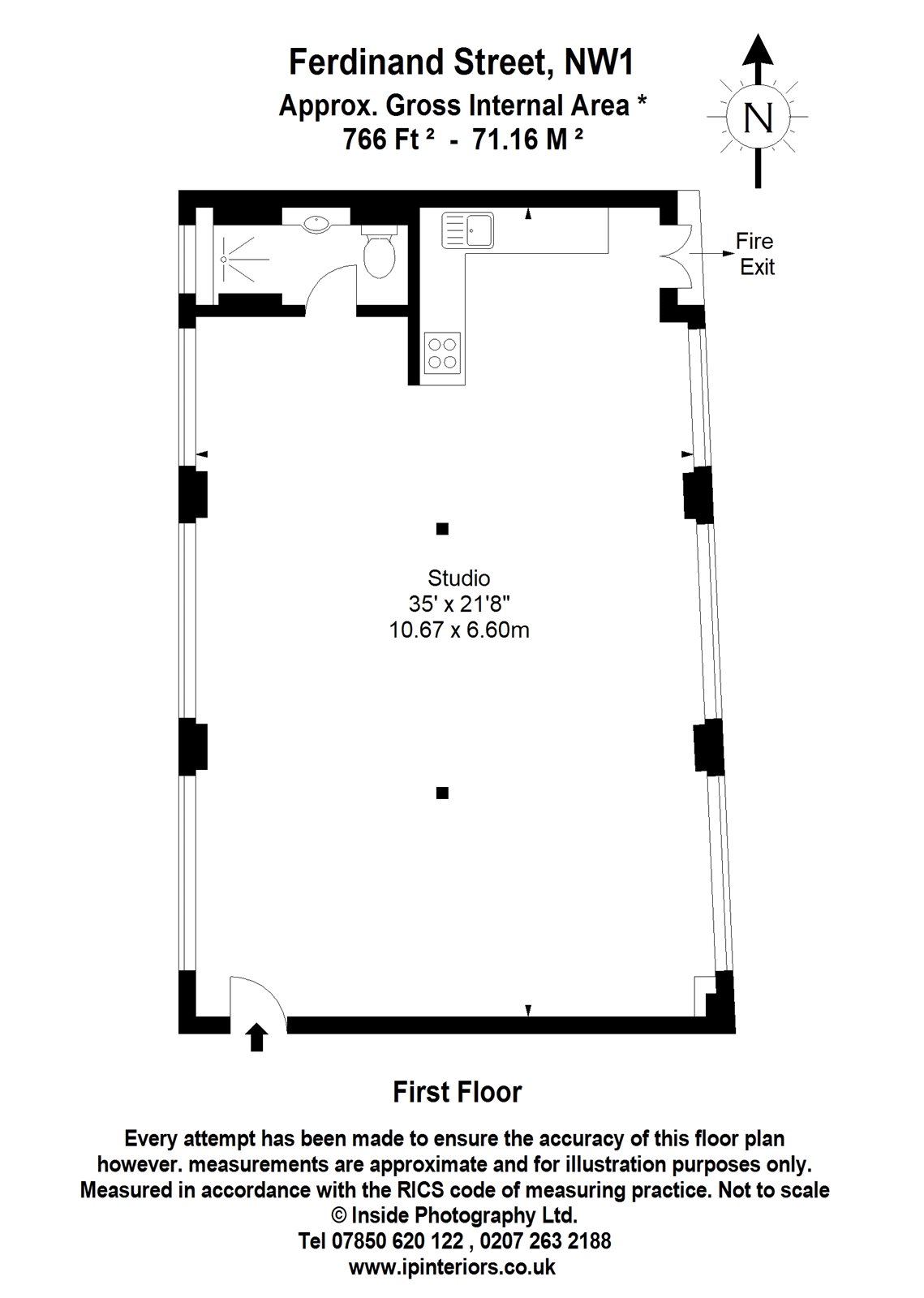 0 Bedrooms Studio to rent in Ferdinand Street, London NW1