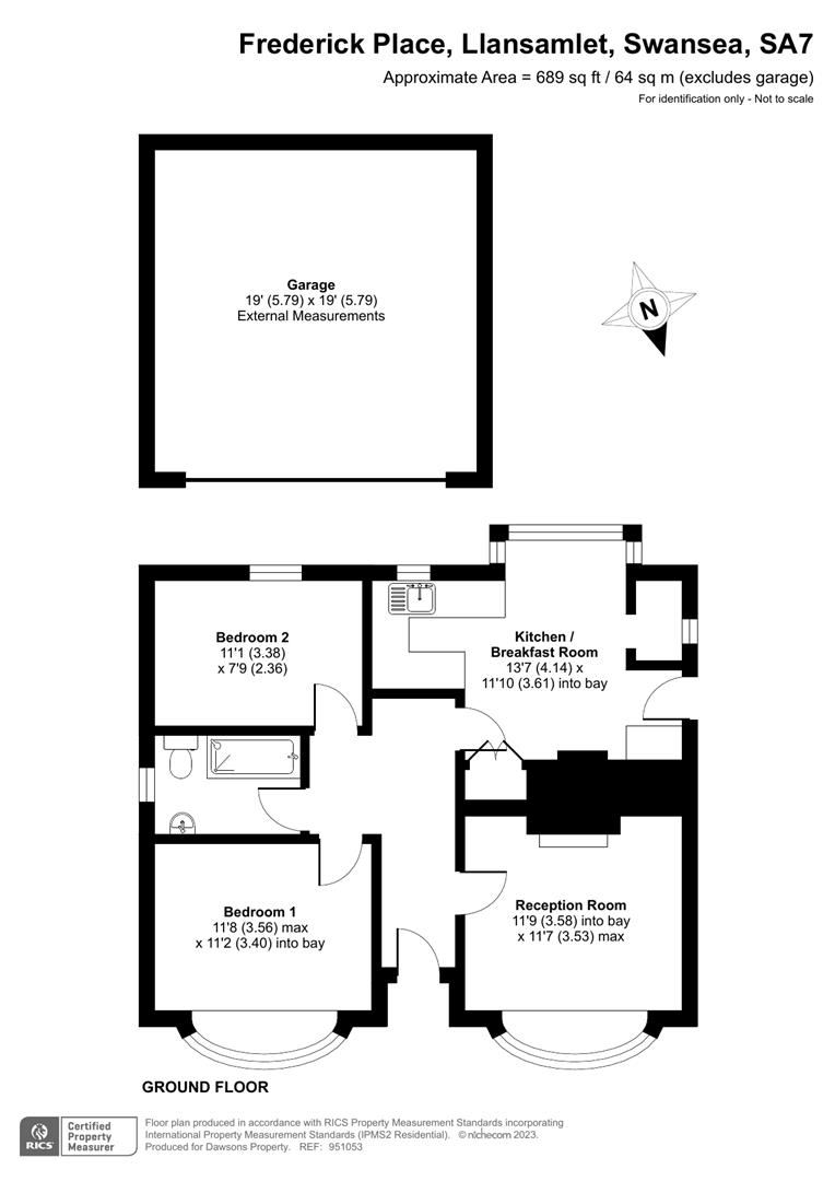 Frederick Place, Llansamlet, Swansea SA7, 2 bedroom detached house for