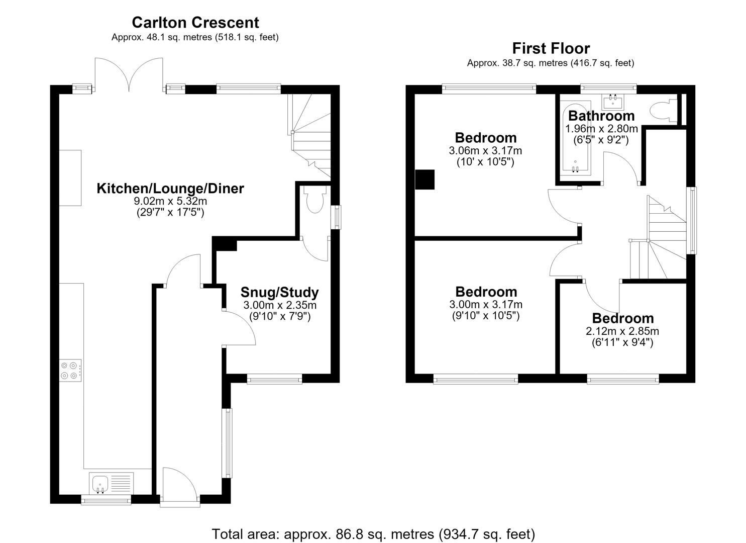 Carlton Crescent, Burntwood floorplan