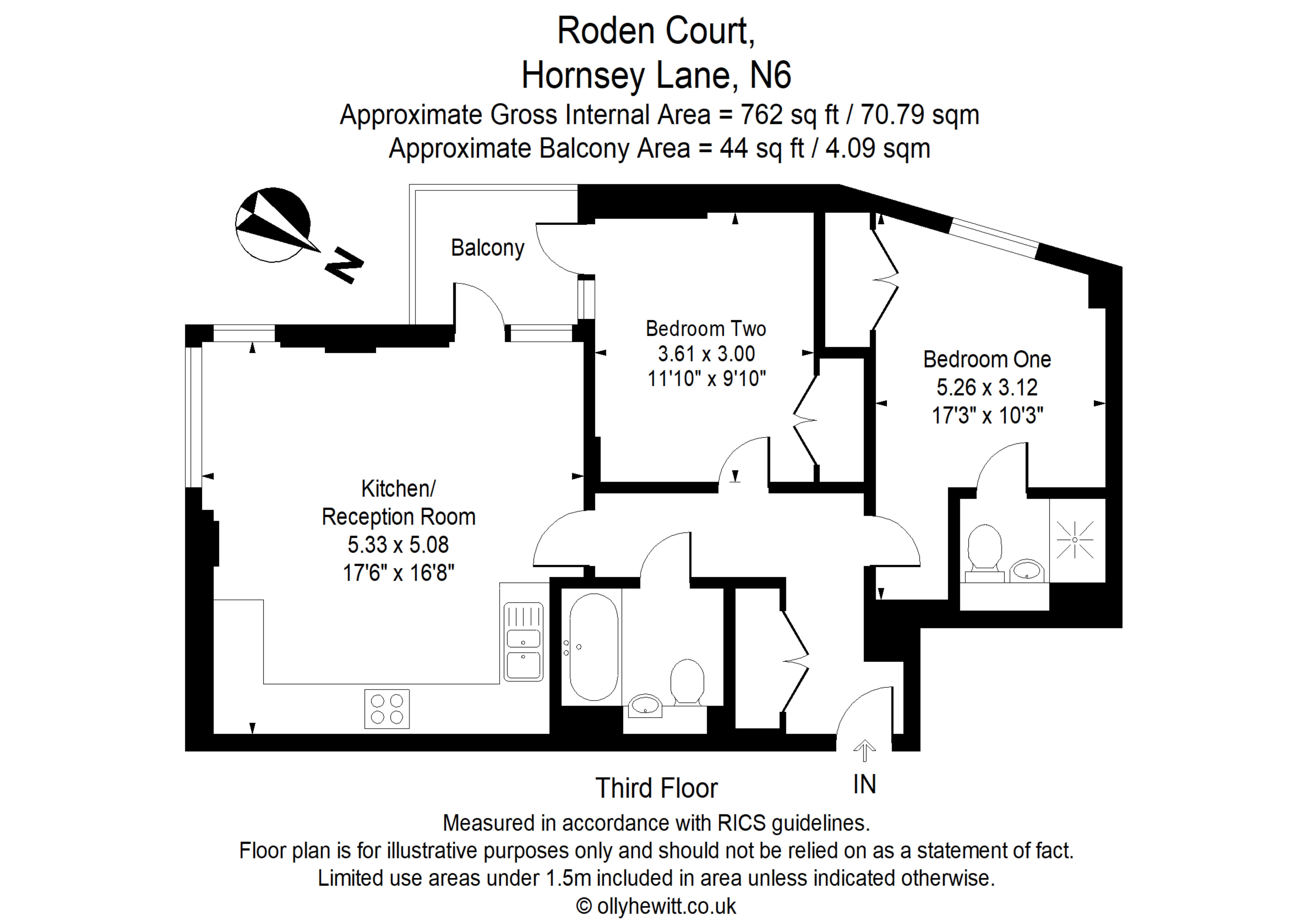 82 Roden Court, 115, Hornsey Lane, London floorplan