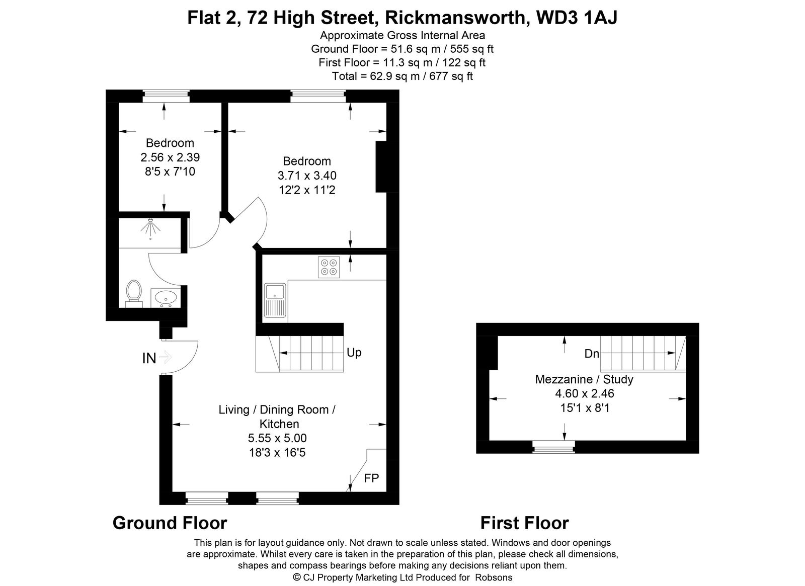 72,Flat 2, High Street, Rickmansworth floorplan