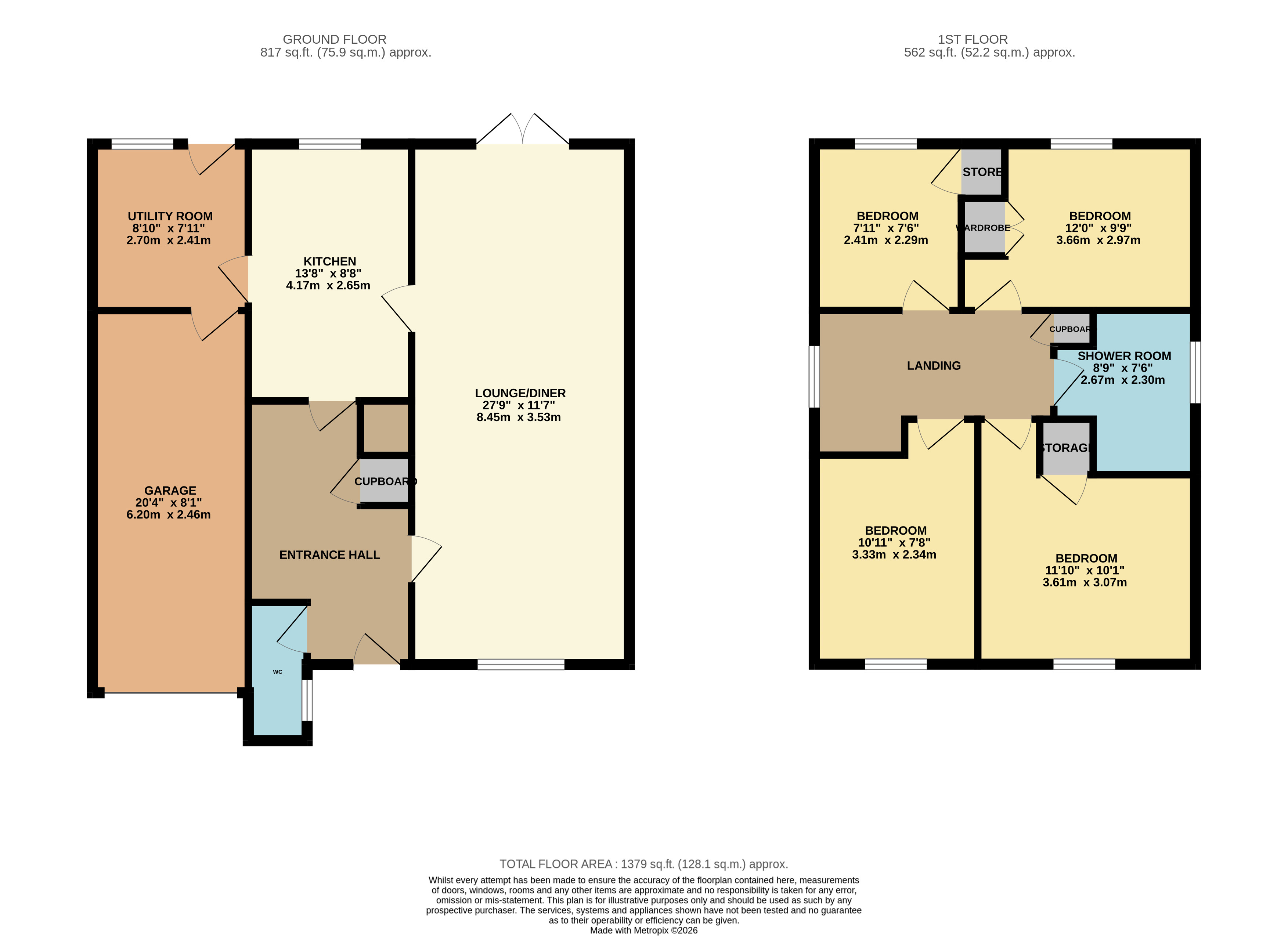 19, Winston Close, Northamptonshire floorplan