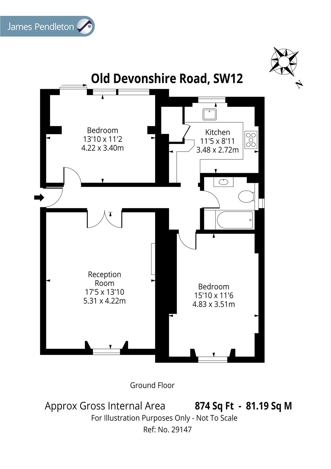 2 Bedrooms Flat to rent in Old Devonshire Road, Balham, London SW12