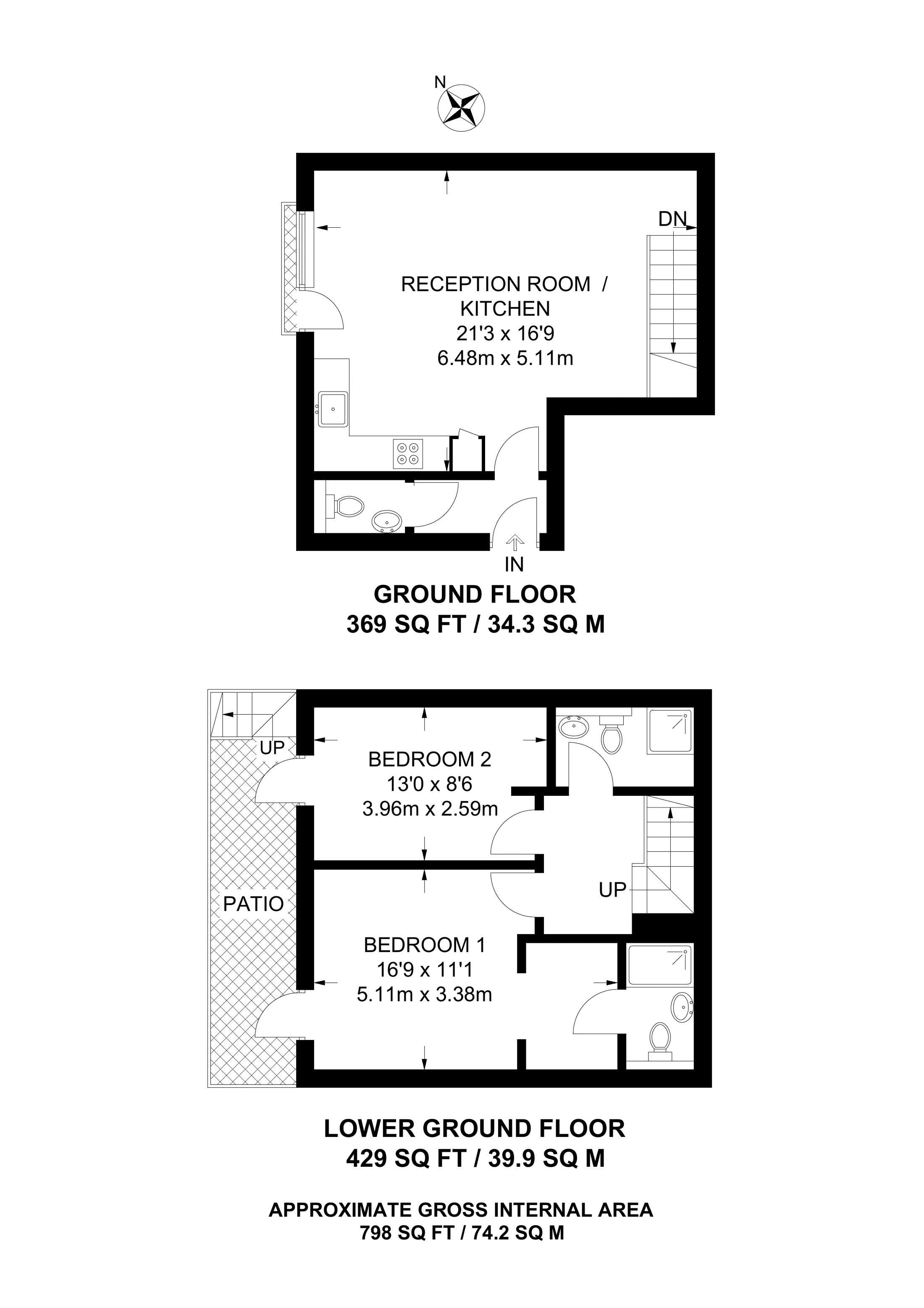 2 Bedrooms Flat to rent in Kings Avenue, Clapham Park SW4