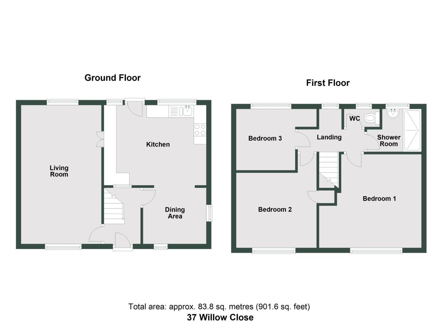 37, Willow Close, Penarth floorplan