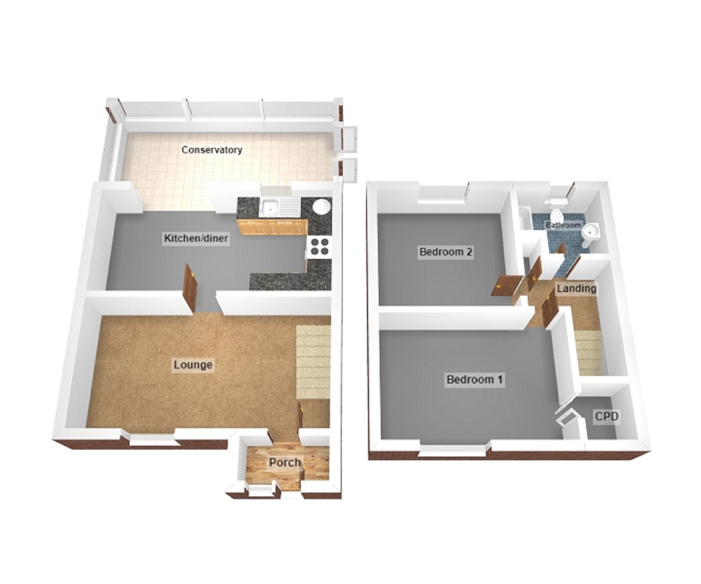 Hazel Mead, Brynmenyn, Bridgend County. CF32, 2 bedroom end terrace