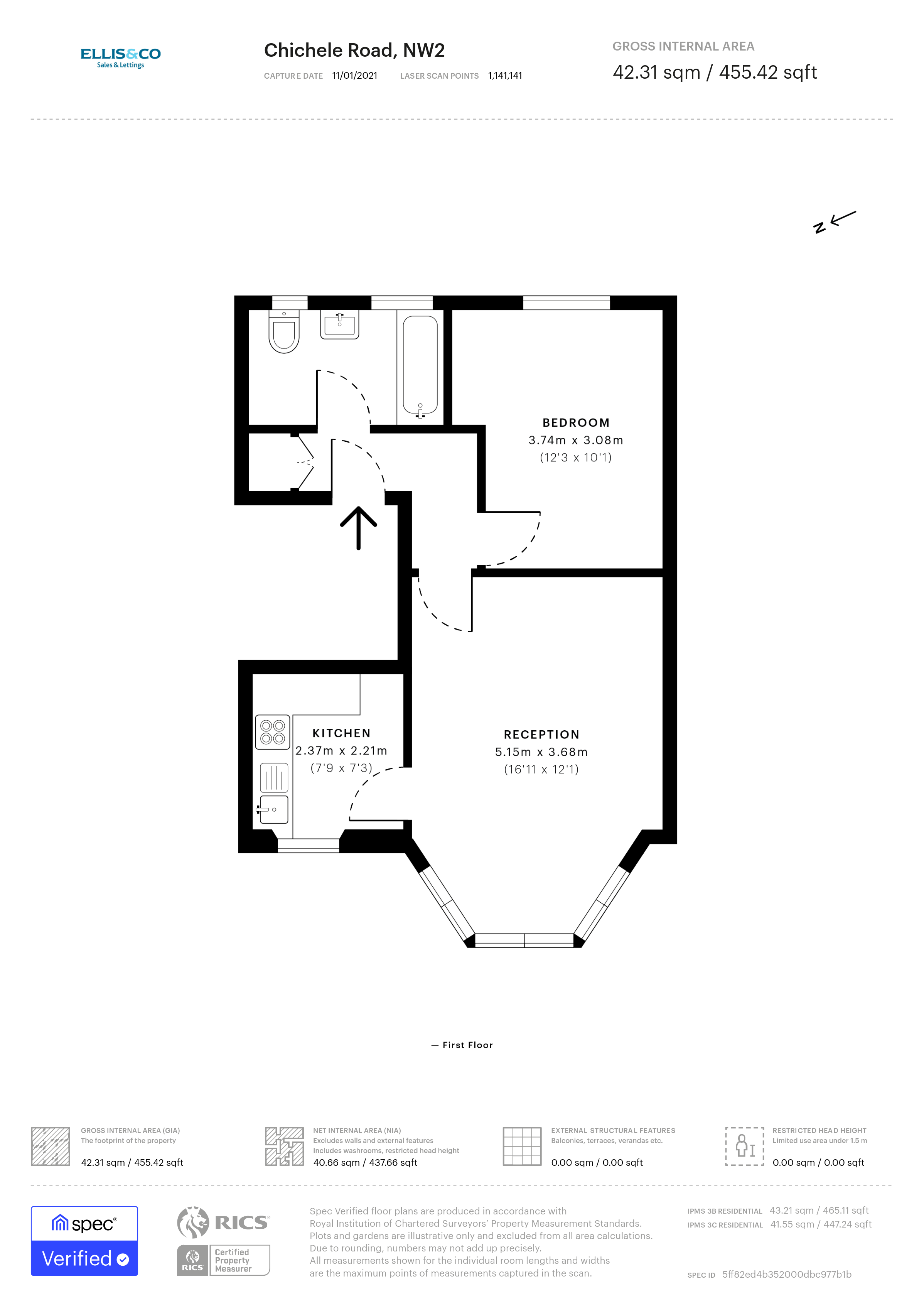 Flat 2, 37,, Chichele Road, London floorplan