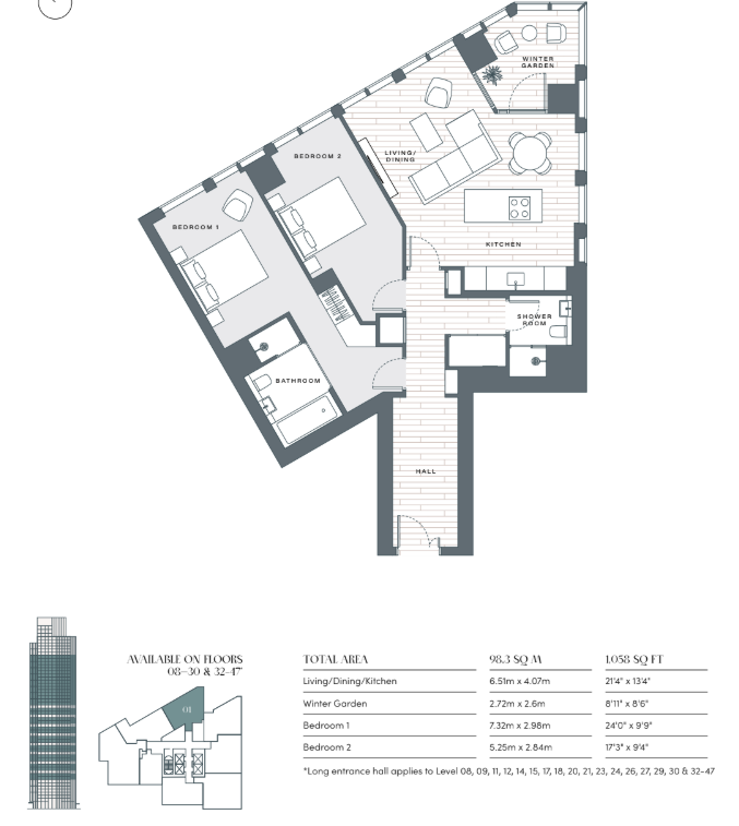 1401,, River Park Tower, Nine Elms floorplan