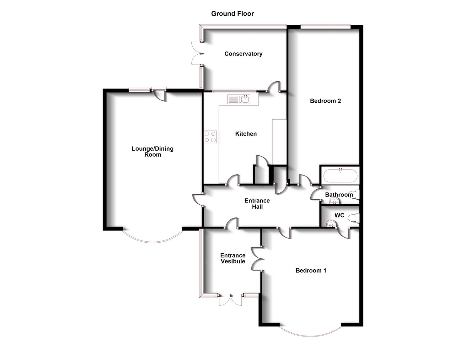 Shakespeare Gardens, Rugby CV22, 2 bedroom detached bungalow for sale