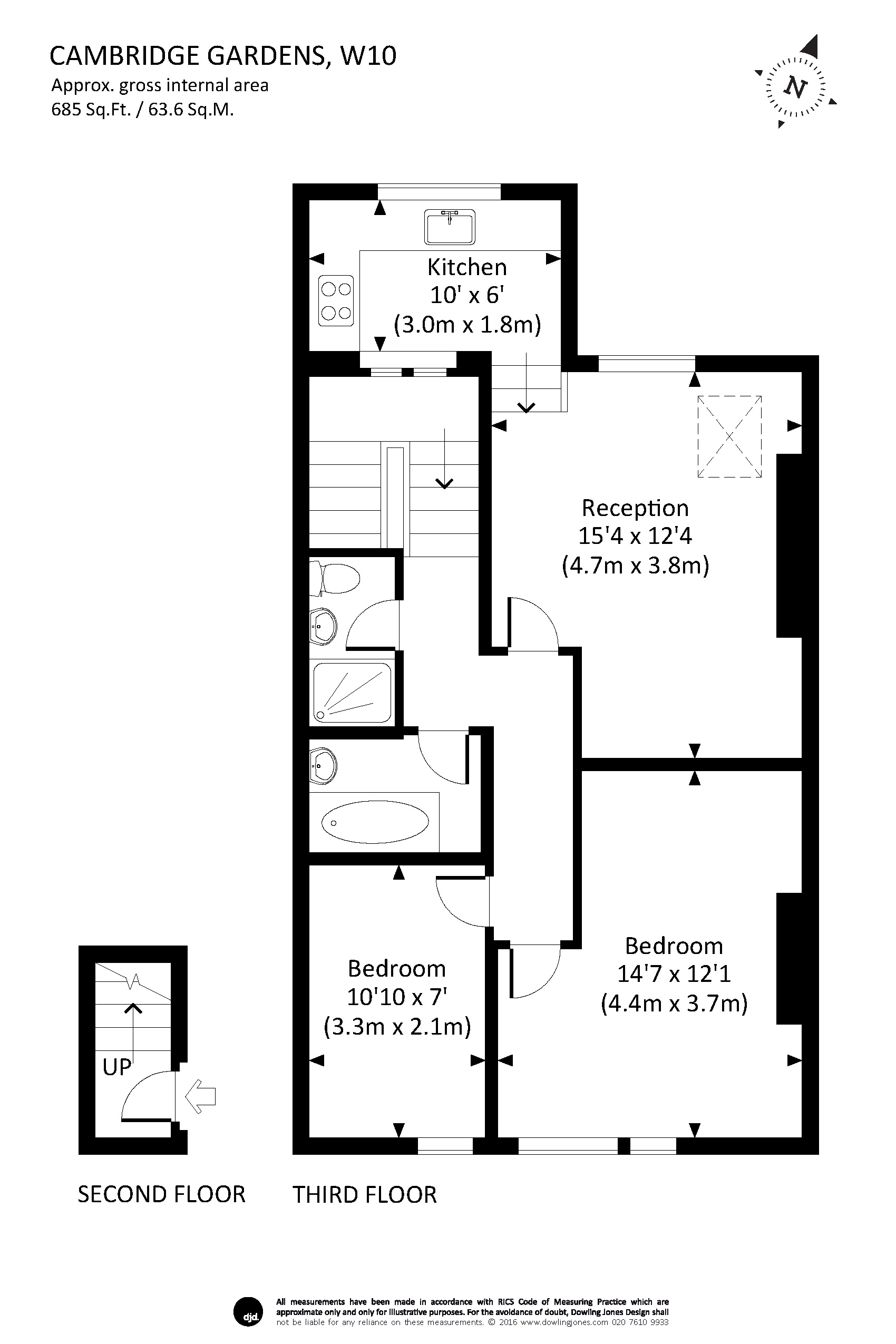 2 Bedrooms Flat to rent in Cambridge Gardens, North Kensington W10