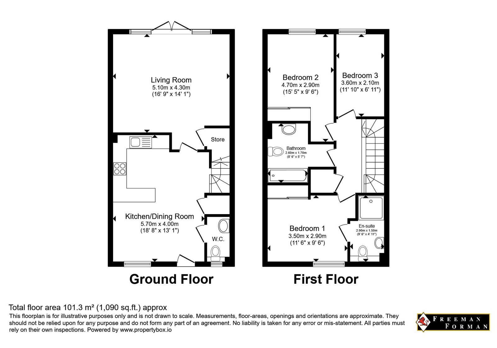 NEW MP 3 Bed Semi,, North Trade Road, East Sussex floorplan