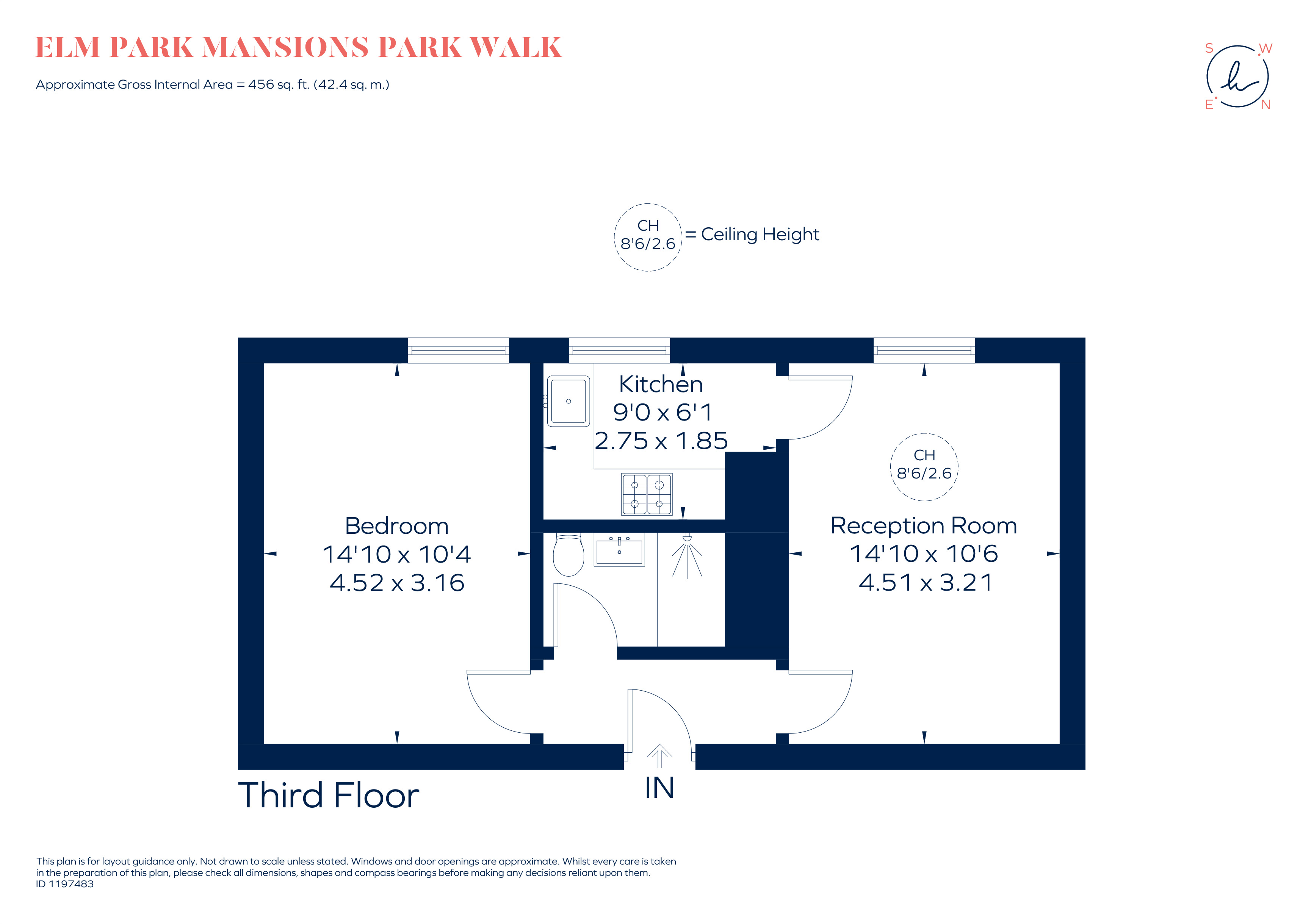 Flat 99, Elm Park Mansions, Park Walk, London floorplan