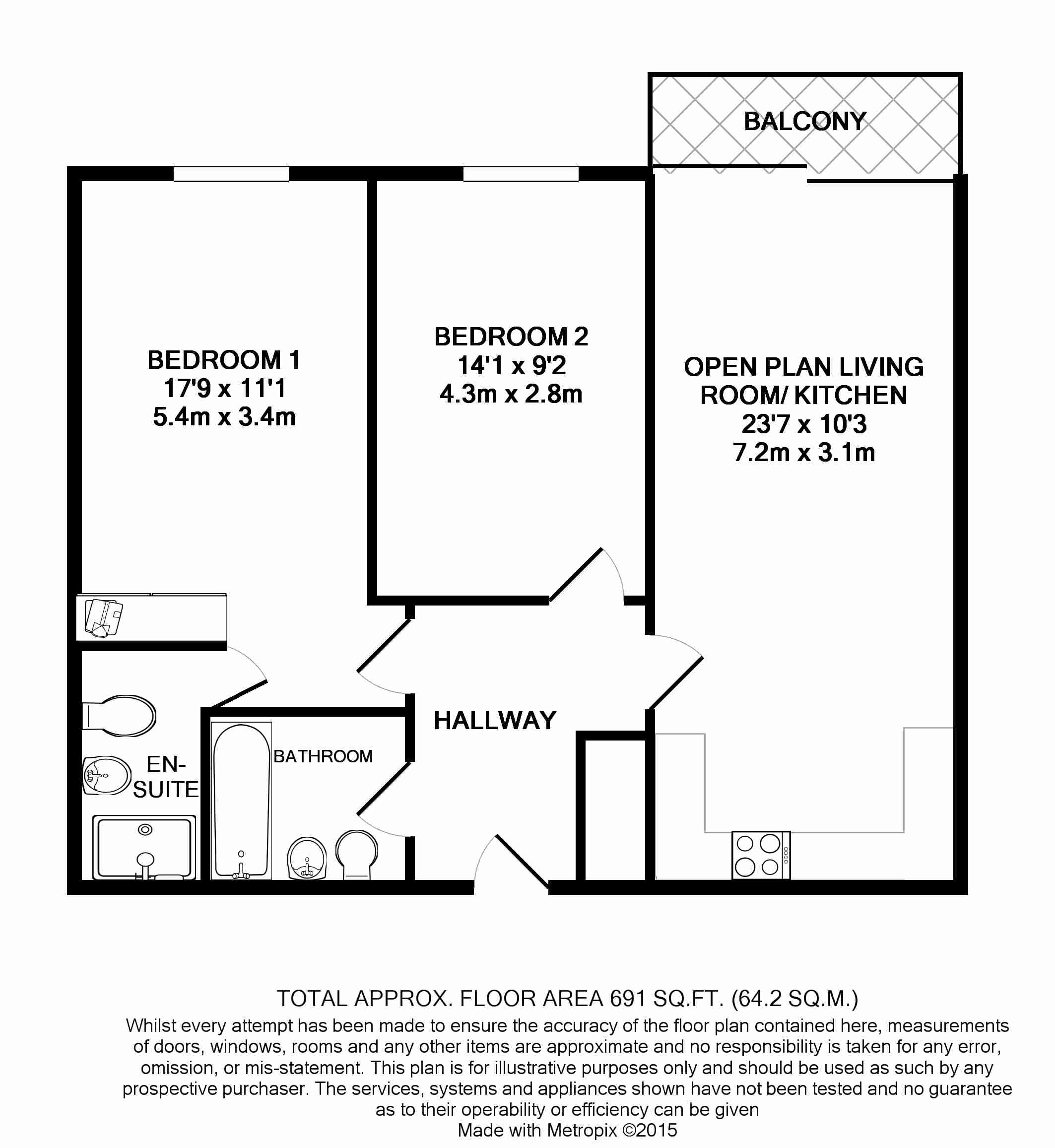 2 Bedrooms Flat to rent in Newsom, Hatfield Road, St.Albans AL1