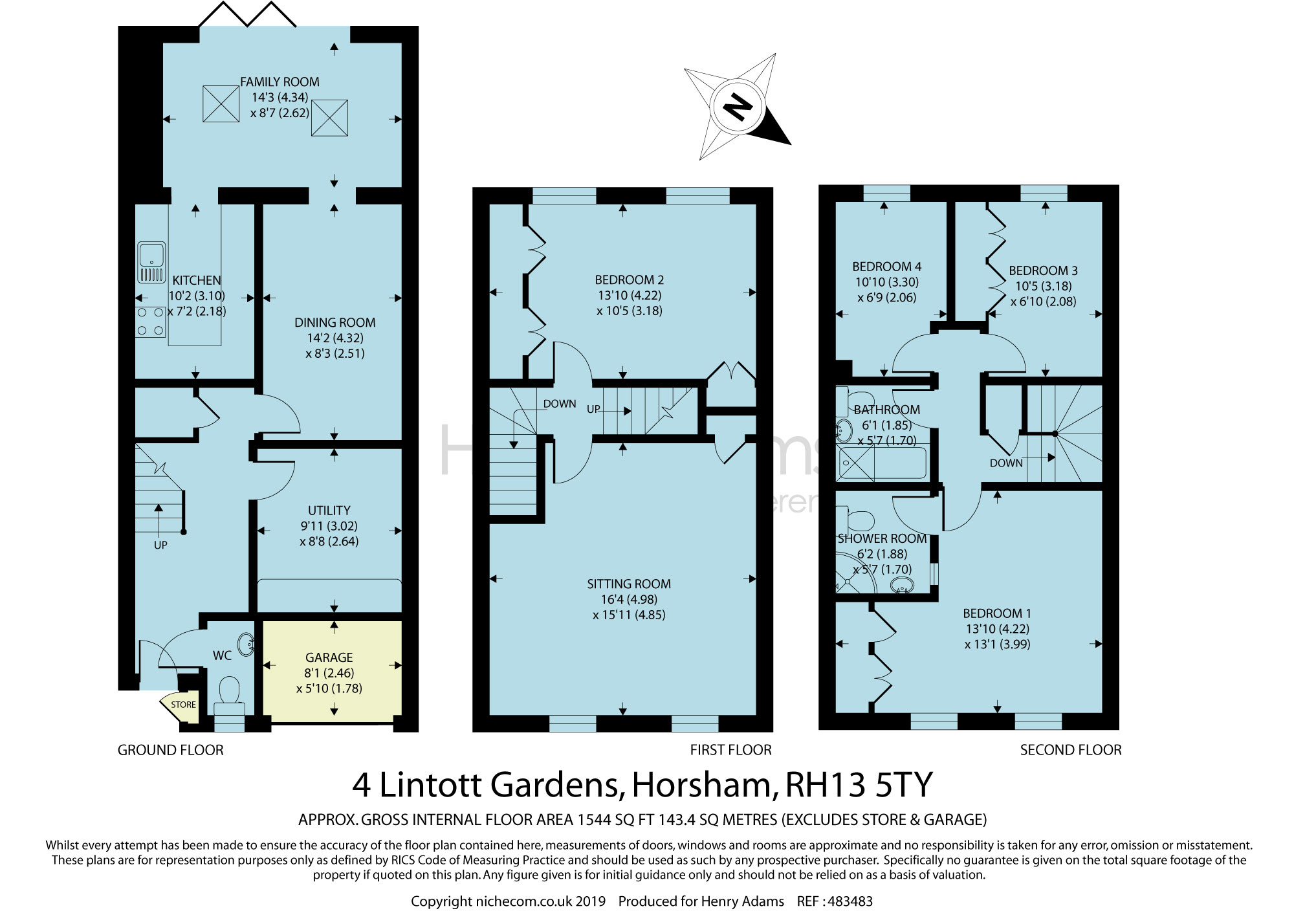 4 Bedrooms Semi-detached house for sale in Lintott Gardens, Horsham RH13