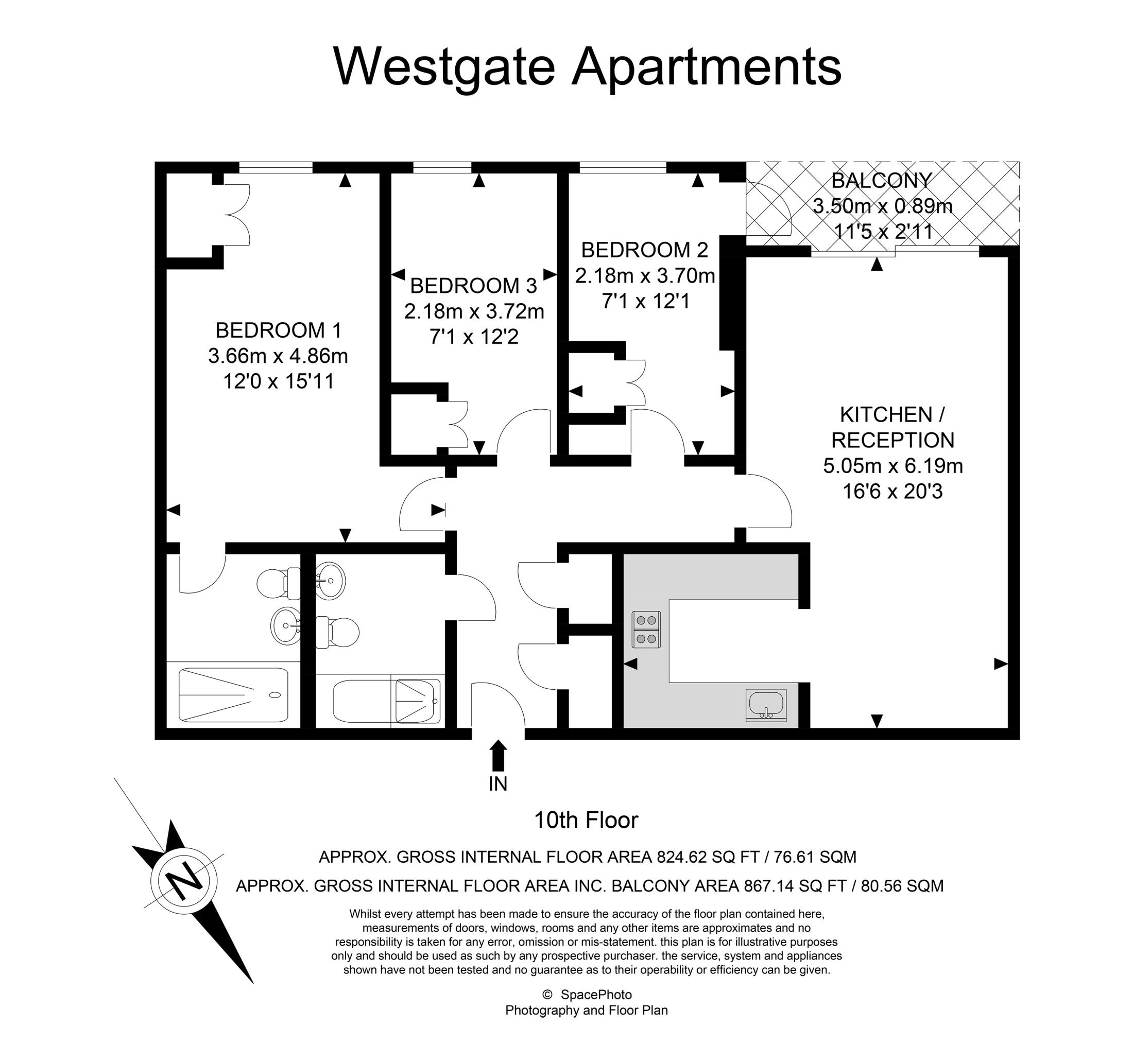 3 Bedrooms Flat to rent in Westgate Apartments, 14 Western Gateway, Royal Docks E16