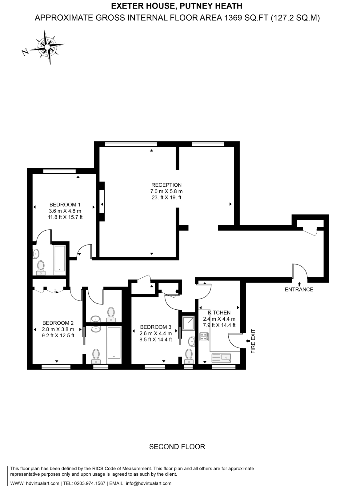 Flat 8, Exeter House,, Putney Heath, Putney floorplan