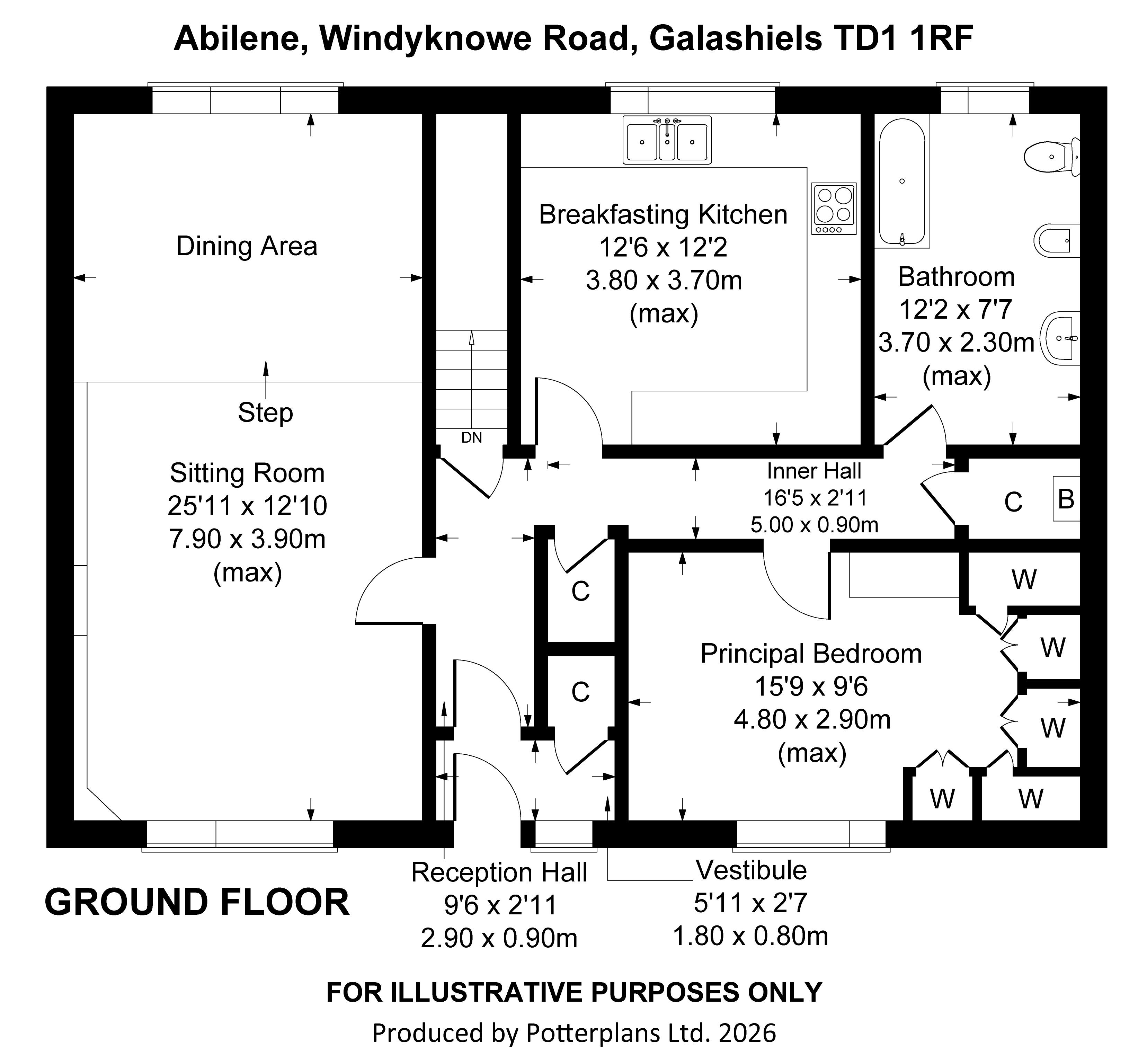 Abilene,, Windyknowe Road, Galashiels floorplan