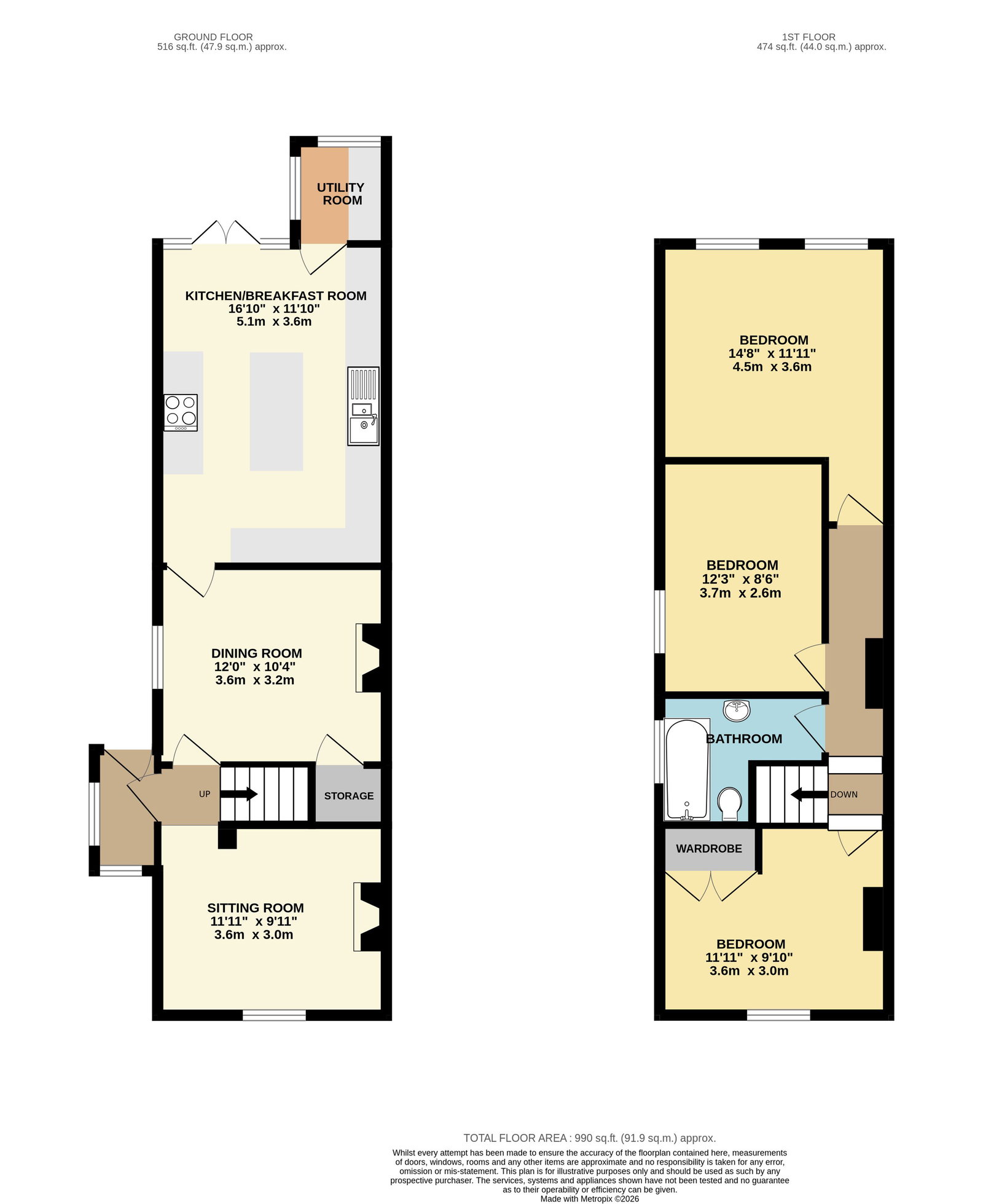 14, Dukes Way, Malvern floorplan