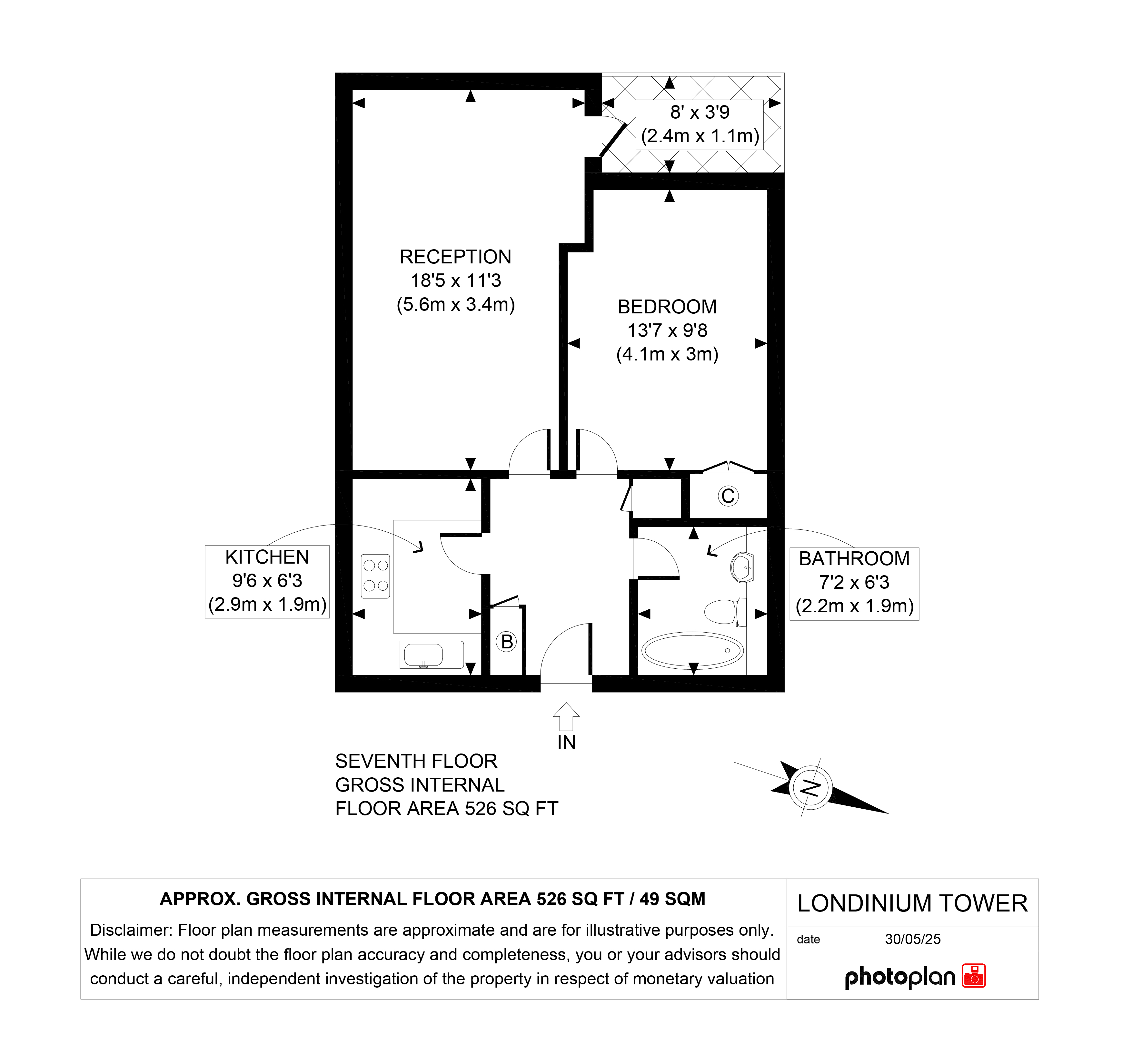 80, Londinium Tower, Aldgate Place, Tower Hill floorplan