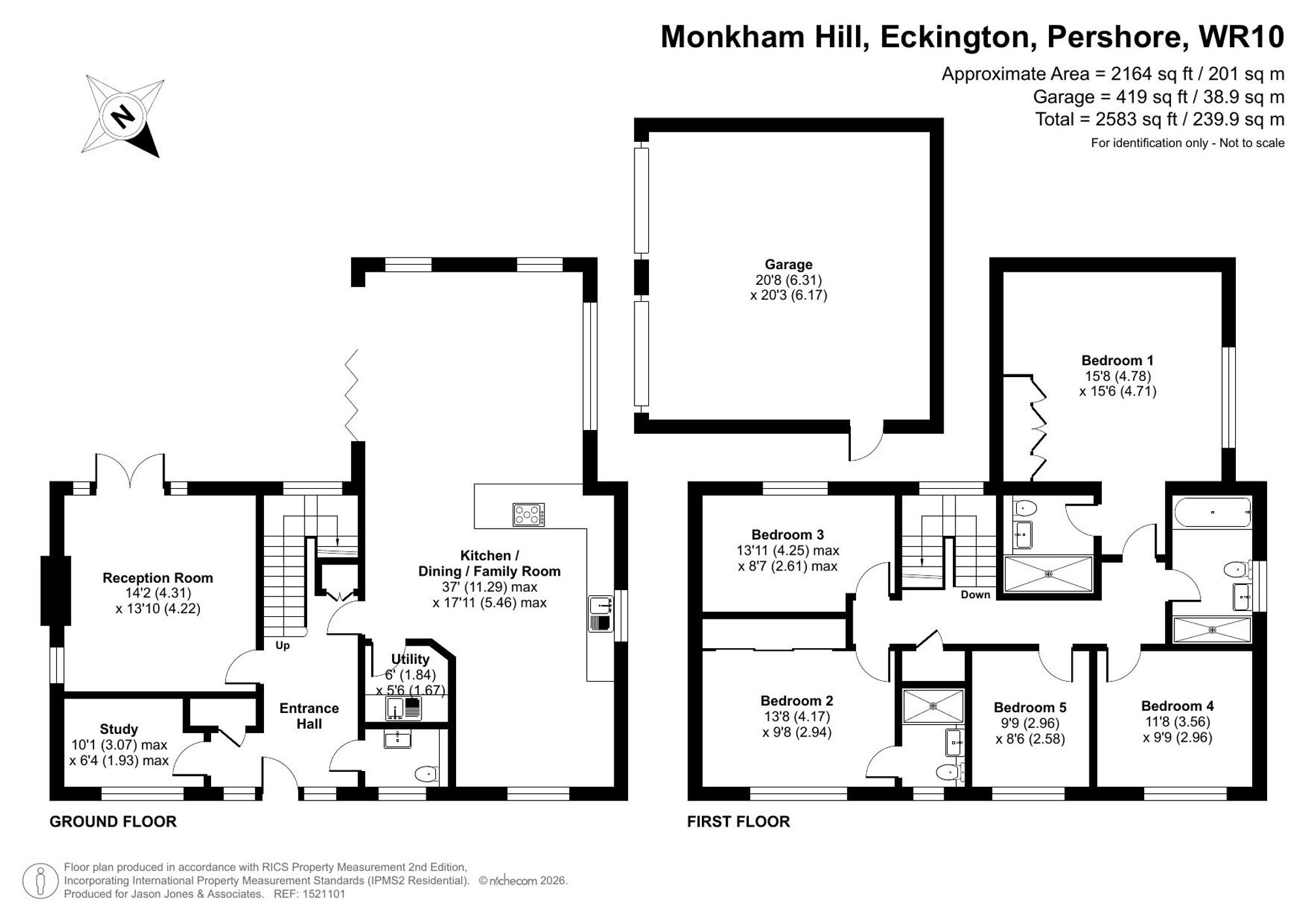 15 Monkham Hill, Pershore floorplan