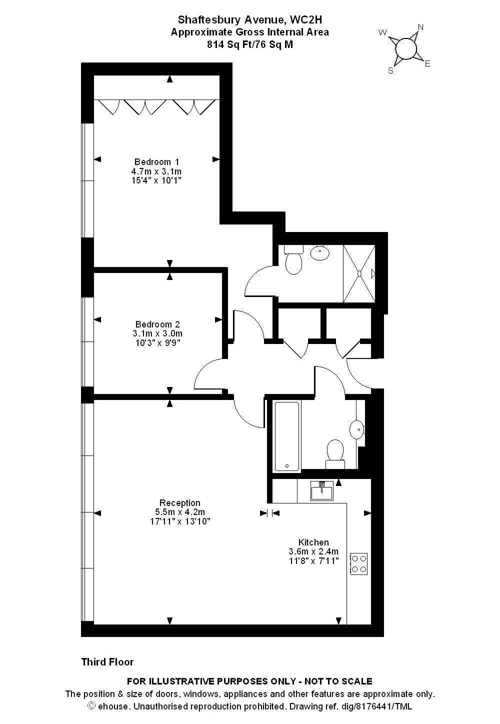 Flat 9 Glass House, 175, Shaftesbury Avenue, London floorplan