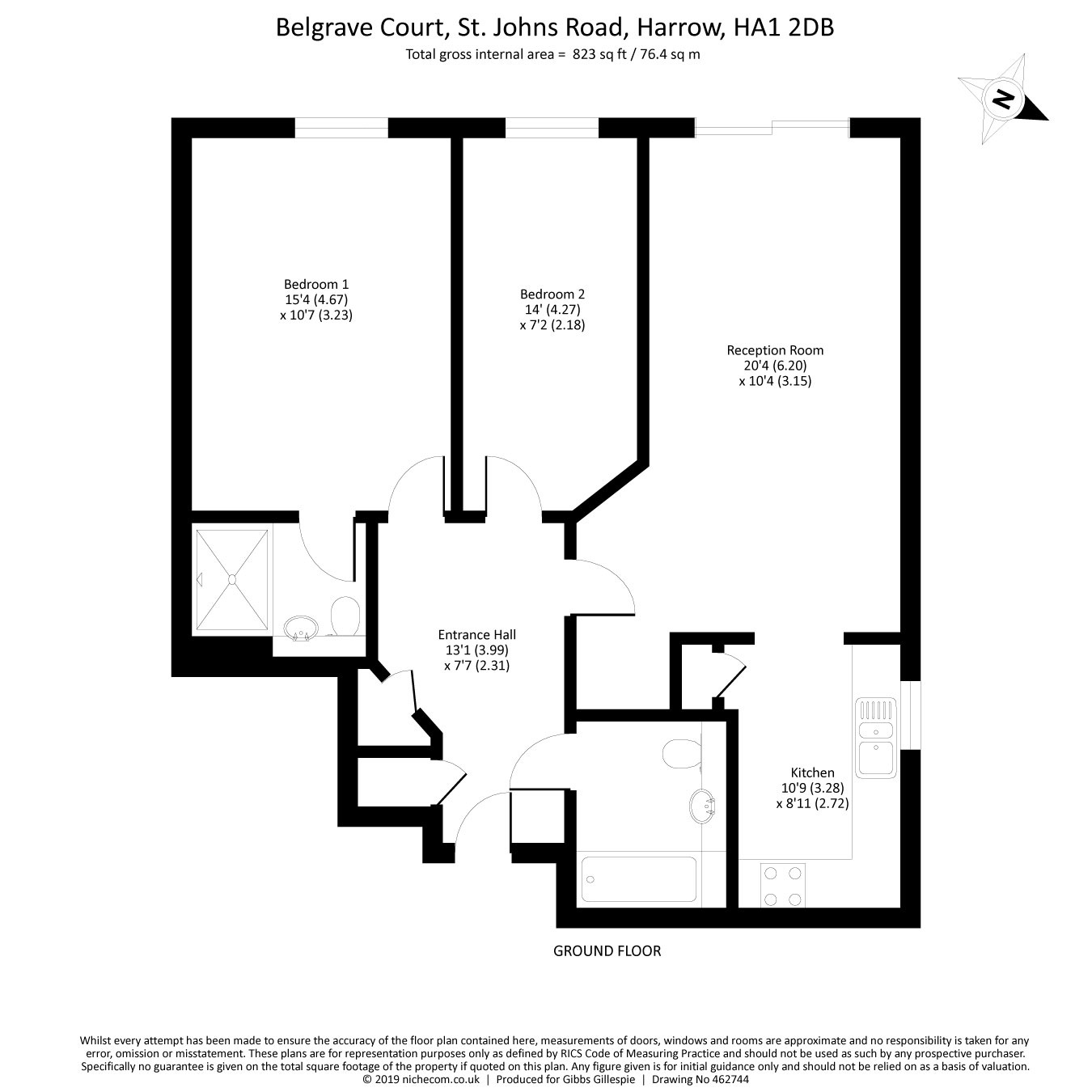 2 Bedrooms Flat for sale in Belgrave Court, St. Johns Road, Harrow, Middlesex HA1