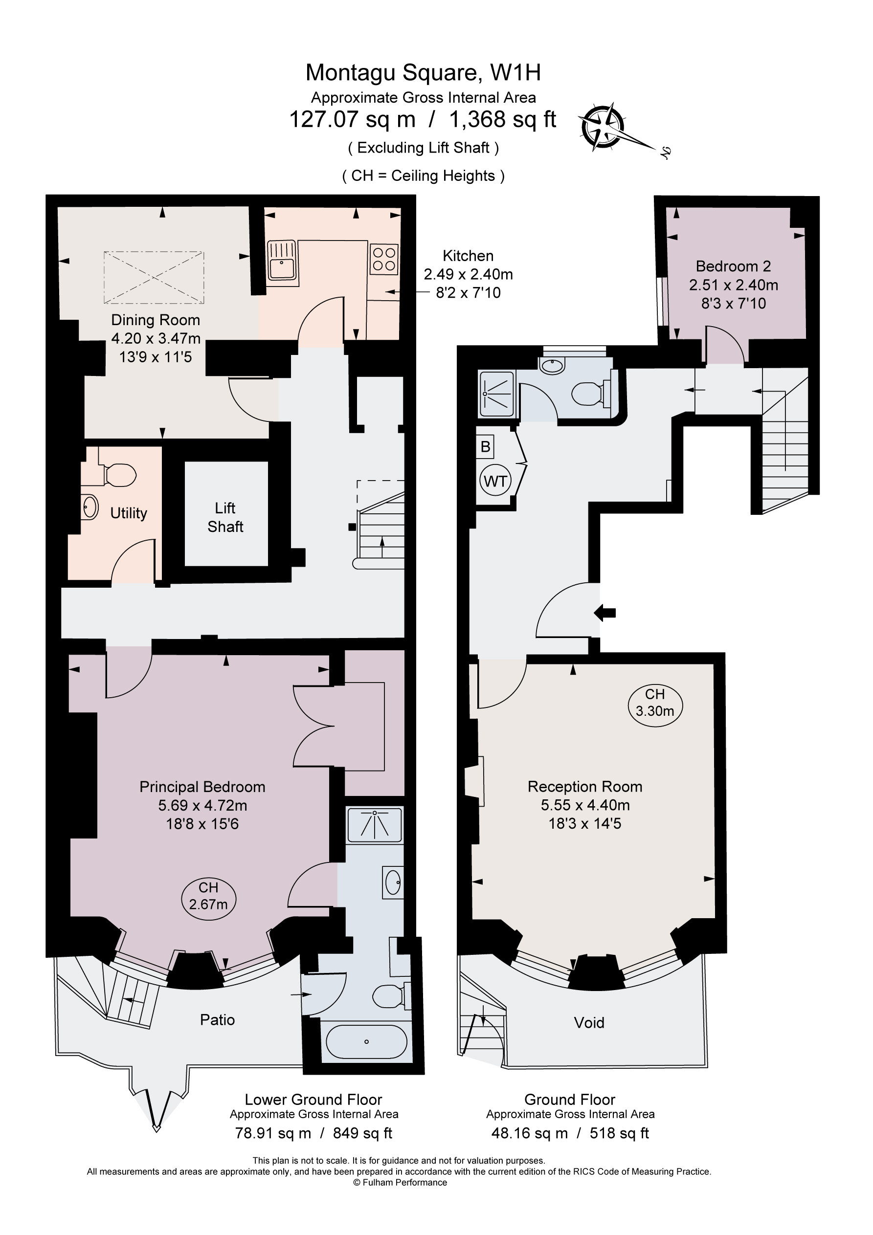 Basement & Ground, 58, Montagu Square, London floorplan