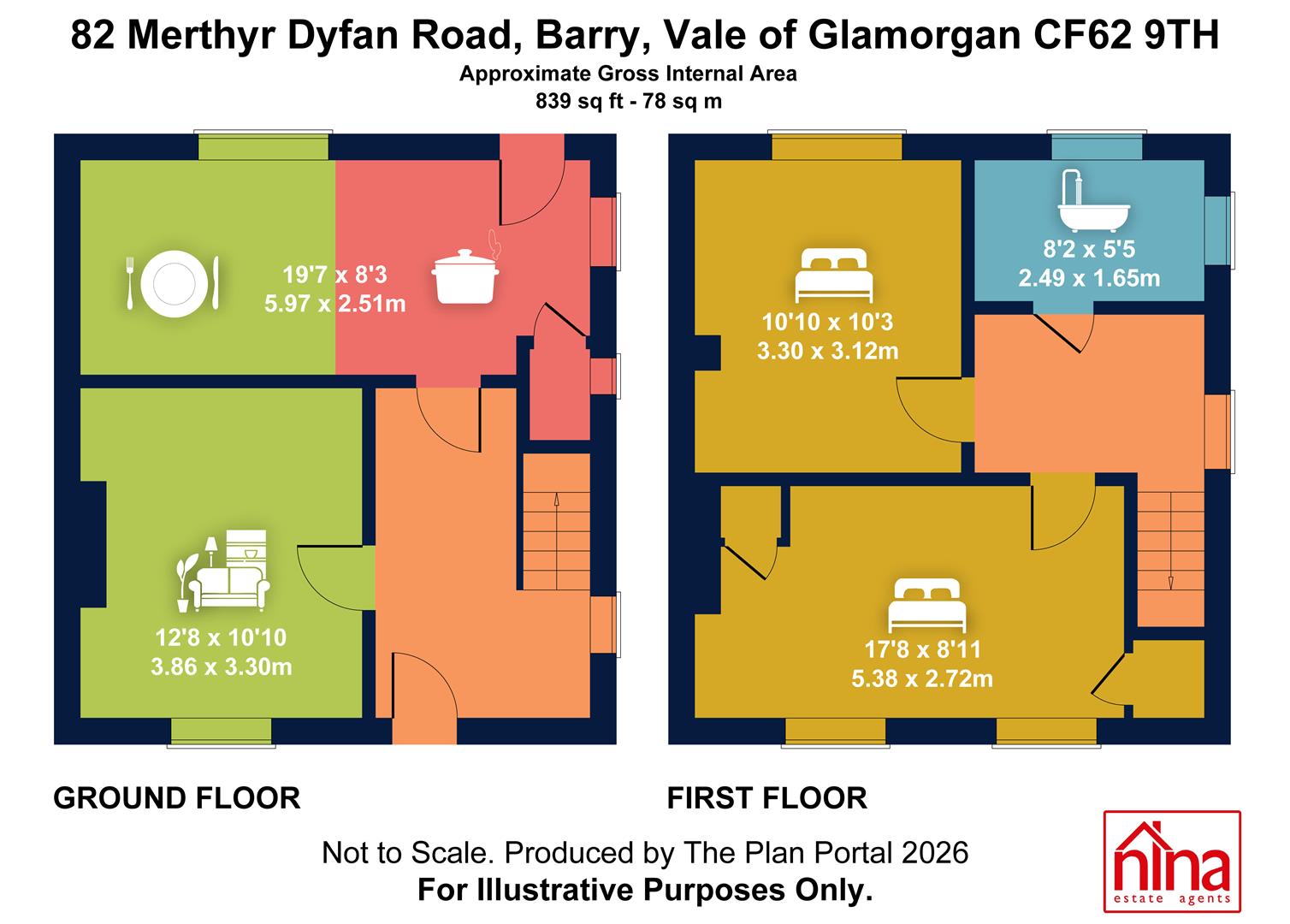 82, Merthyr Dyfan Road, Barry floorplan