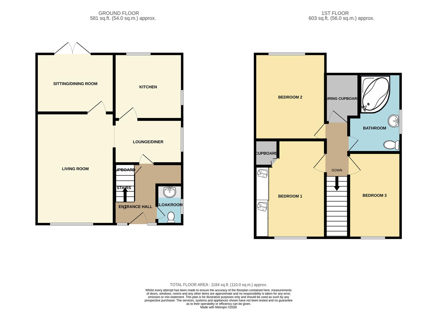 73, Cawood Crescent, Hull floorplan