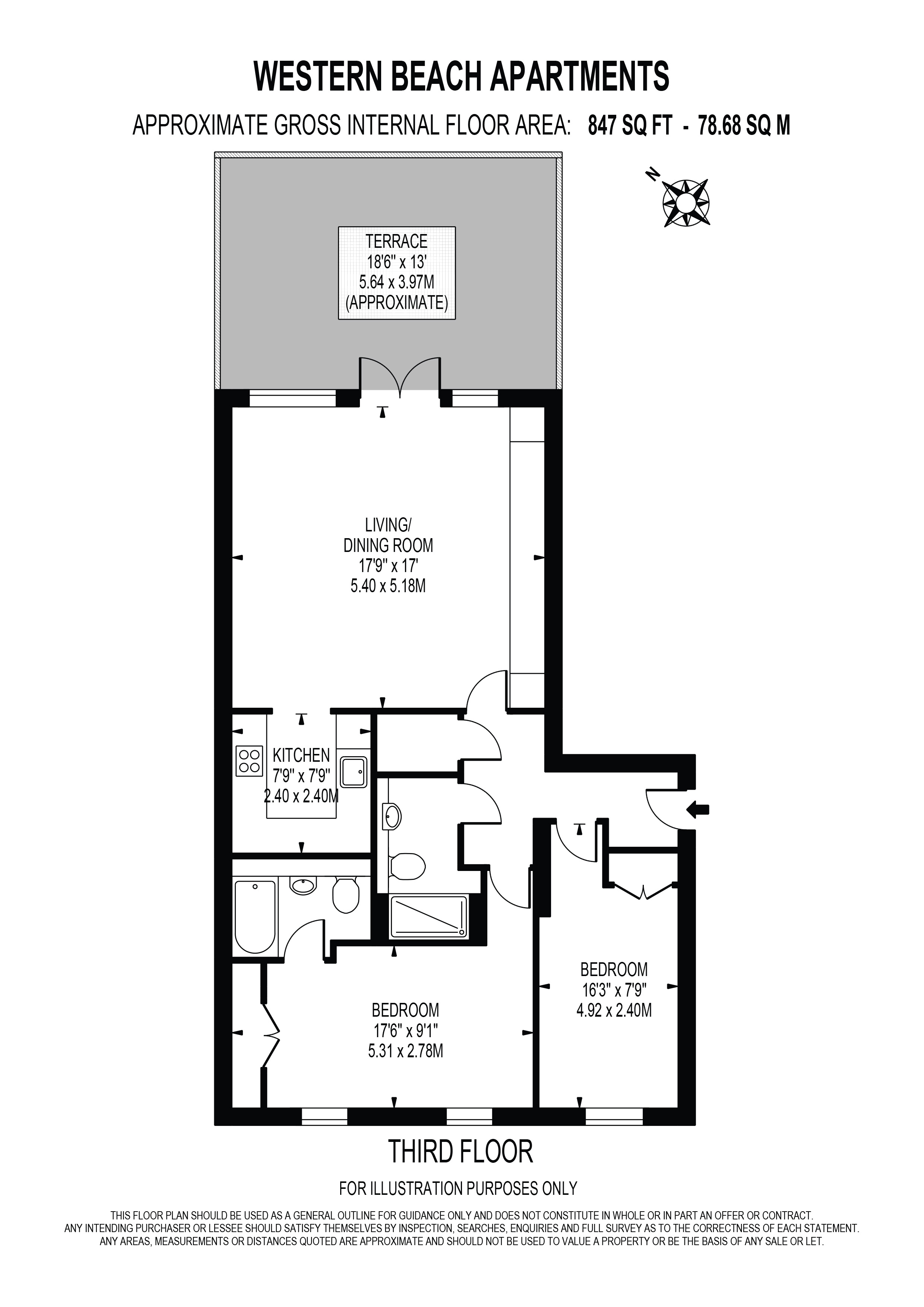 Flat 26 Western Beach Apartments 36, Hanover Avenue, London floorplan