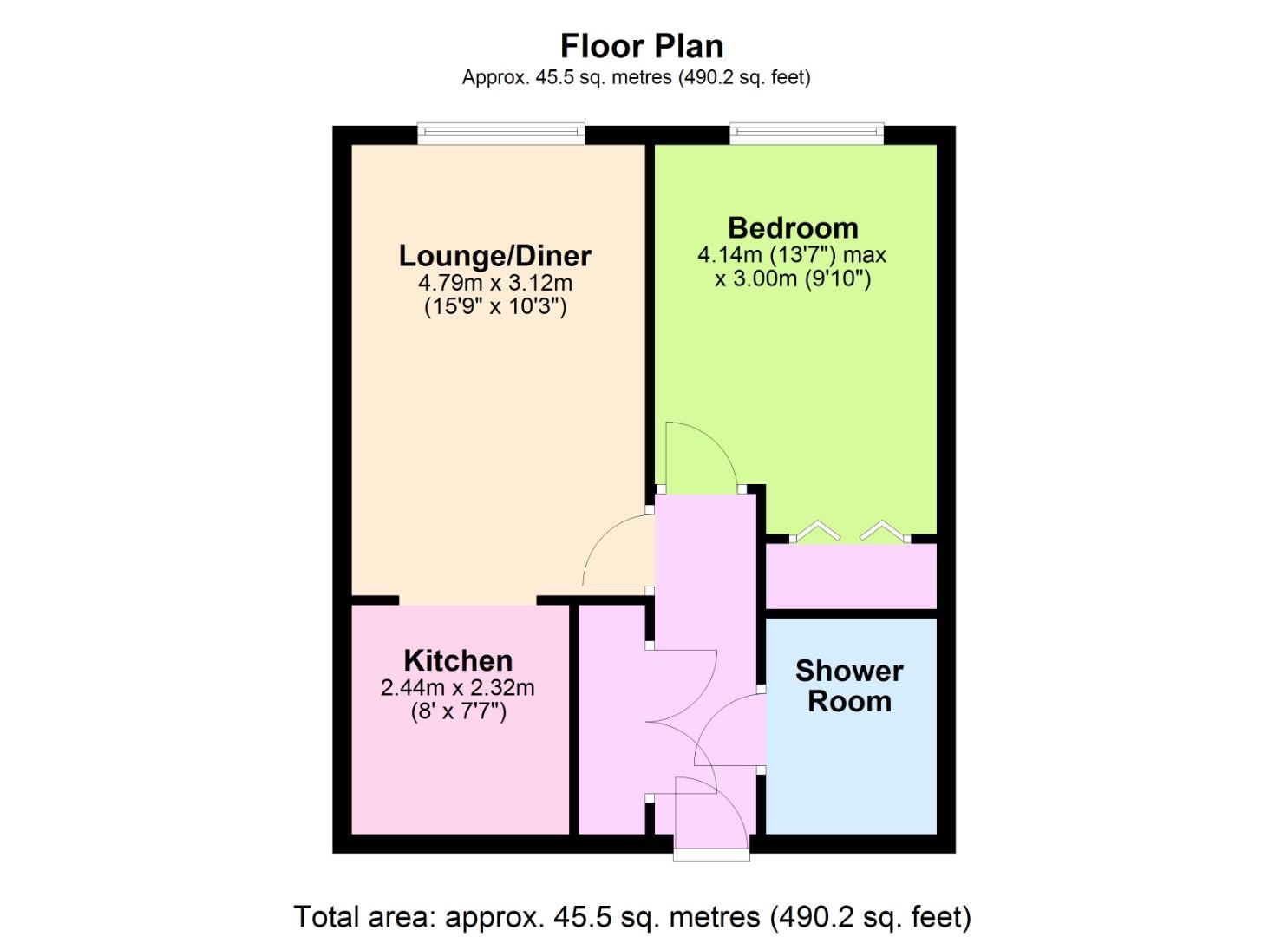 Flat 1 Amberley Court, 27, Freshbrook Road, Lancing floorplan