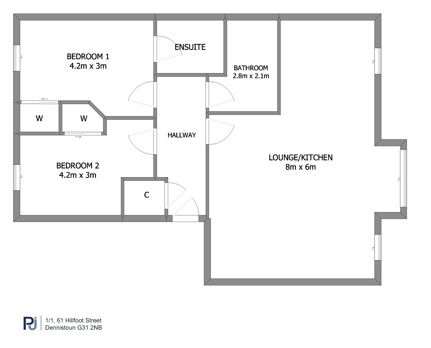 Flat 1/1, 61 Hillfoot Street, Dennistoun, Glasgow floorplan