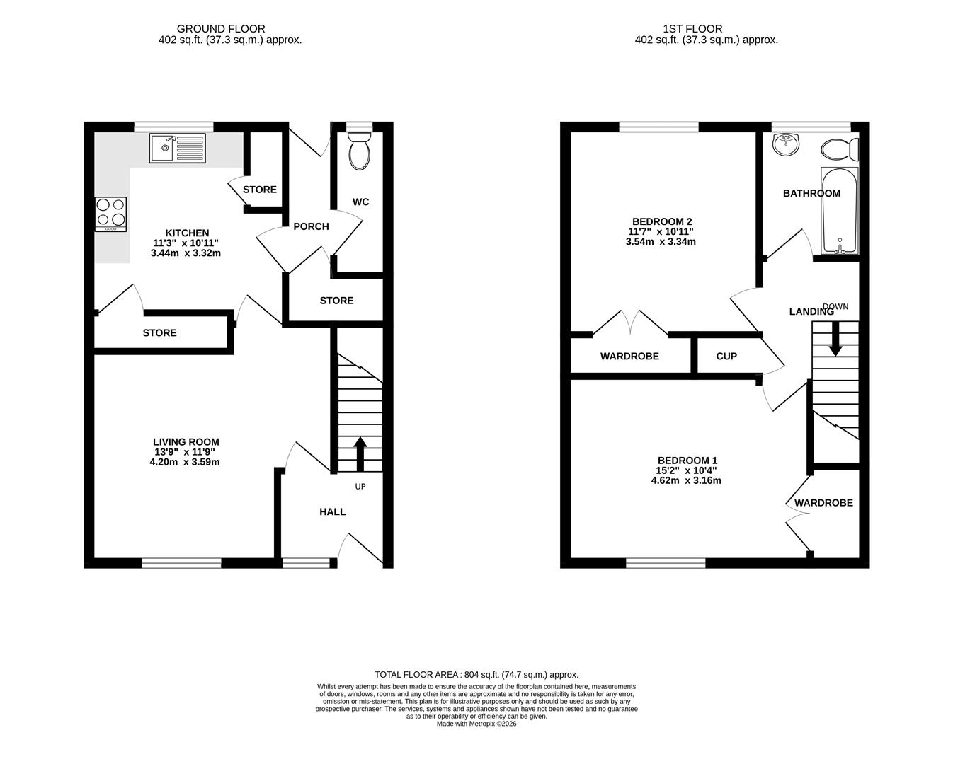 101, Glebe Road, Newent floorplan