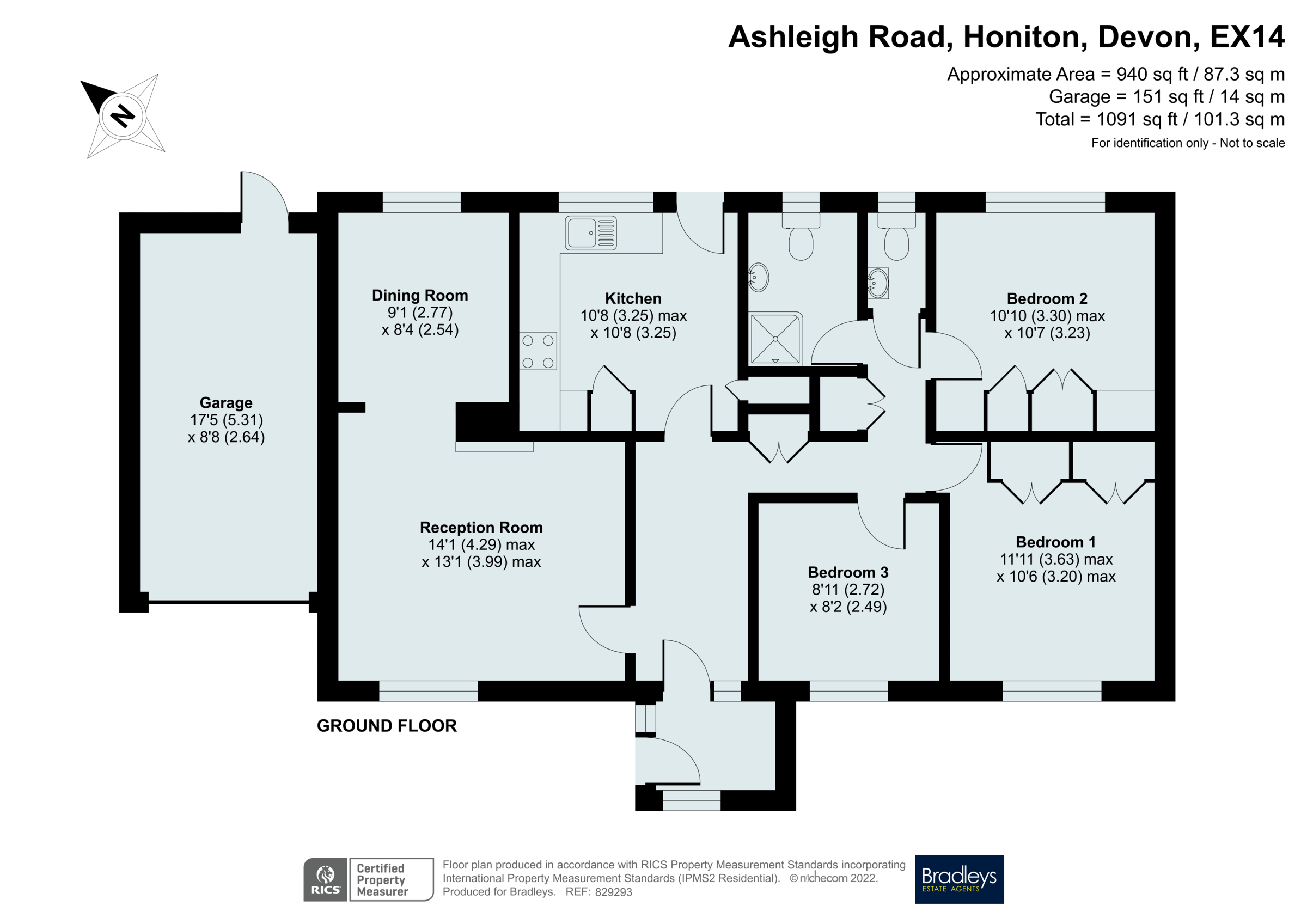 Ashleigh Road, Honiton, Devon EX14, 3 bedroom bungalow for sale