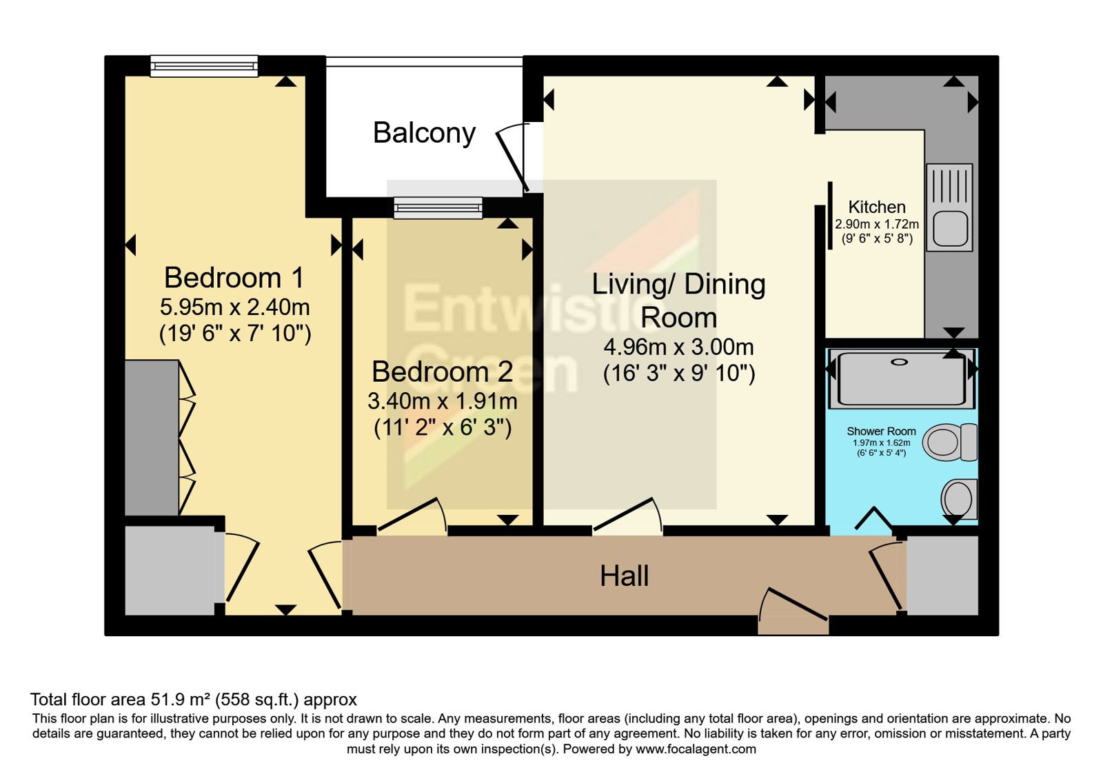 Flat 21, Hayward Court,, Watchyard Lane, Liverpool floorplan