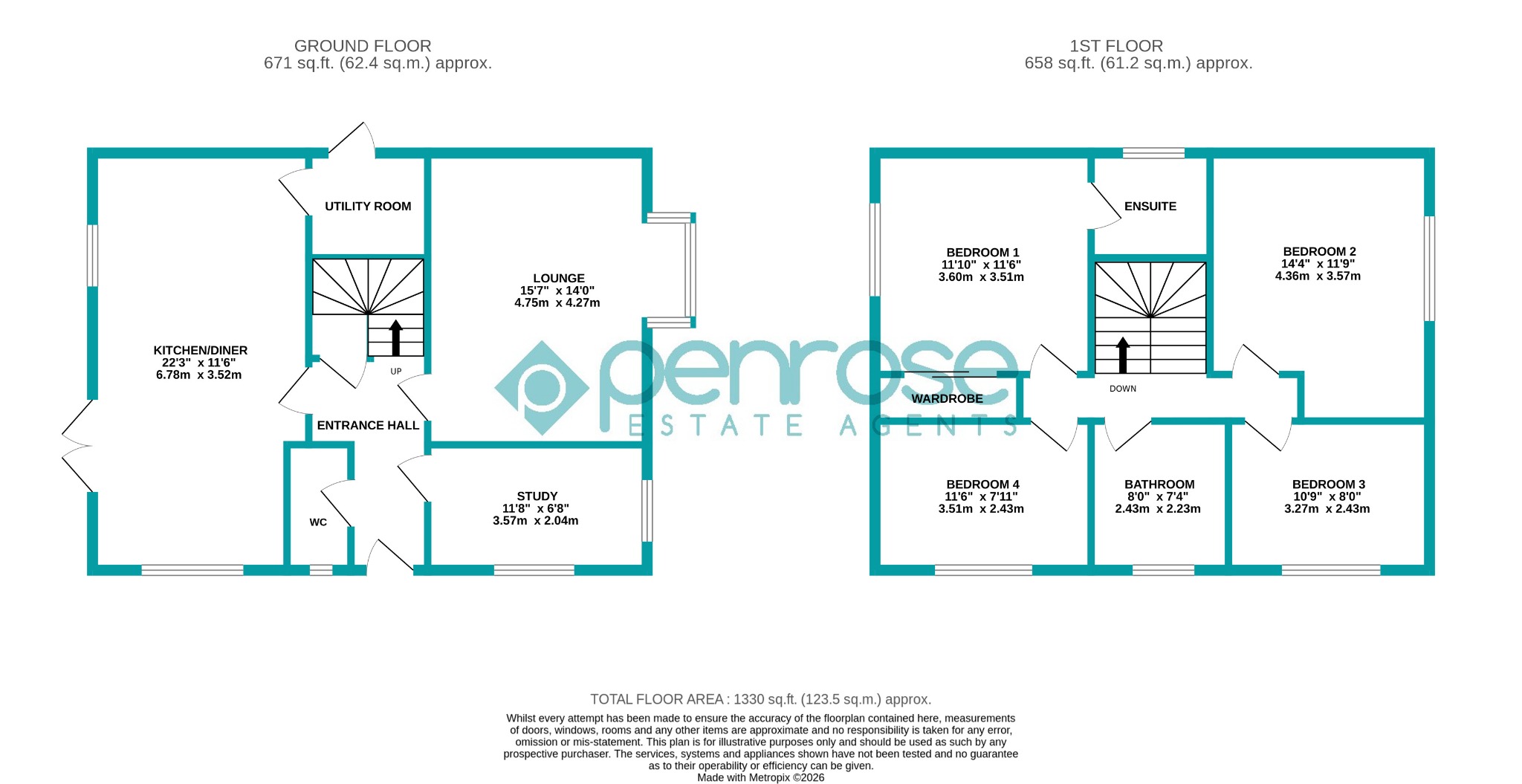 47 Skye Gardens, Houghton Regis, Bedfordshire floorplan