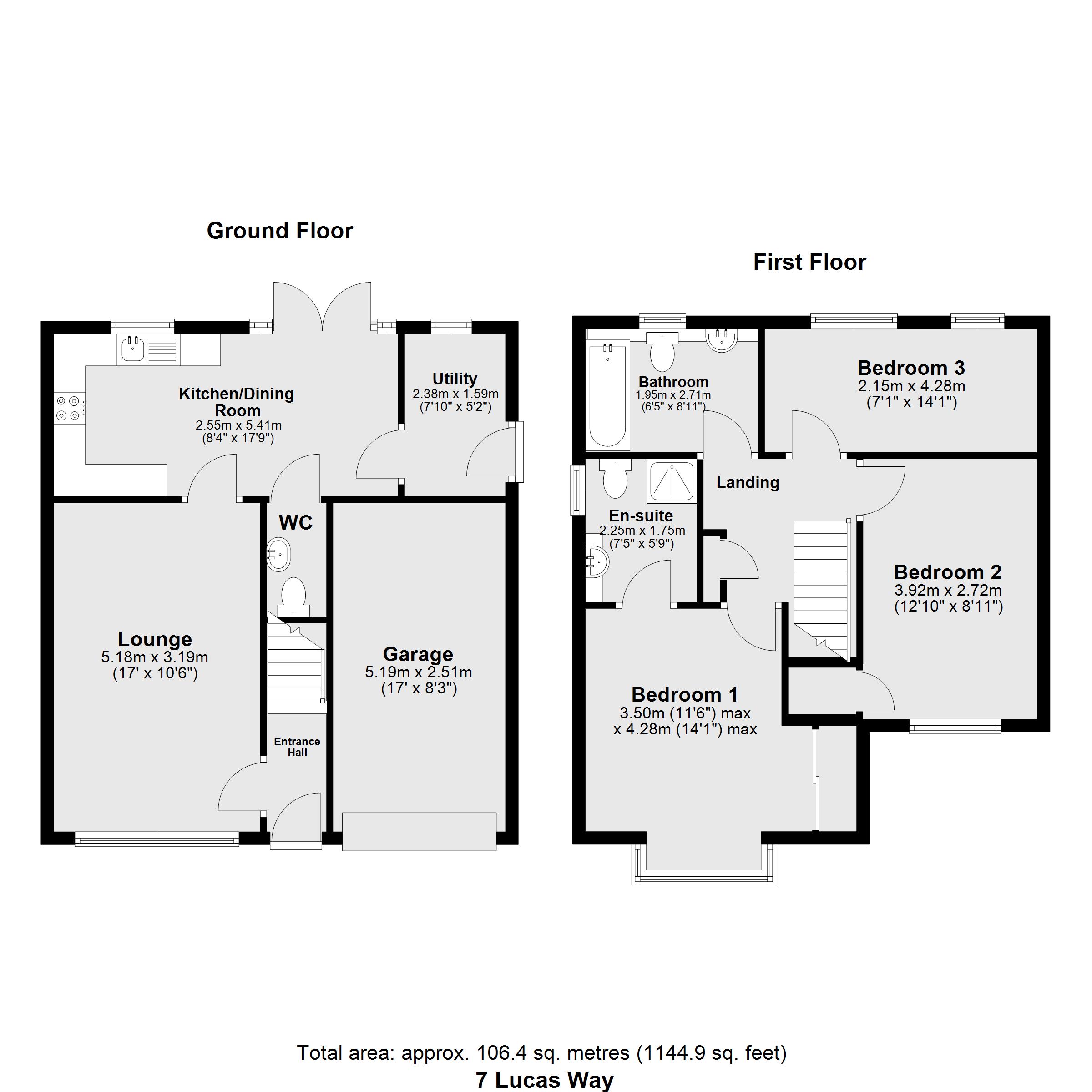 7, Lucas Way, Market Rasen floorplan