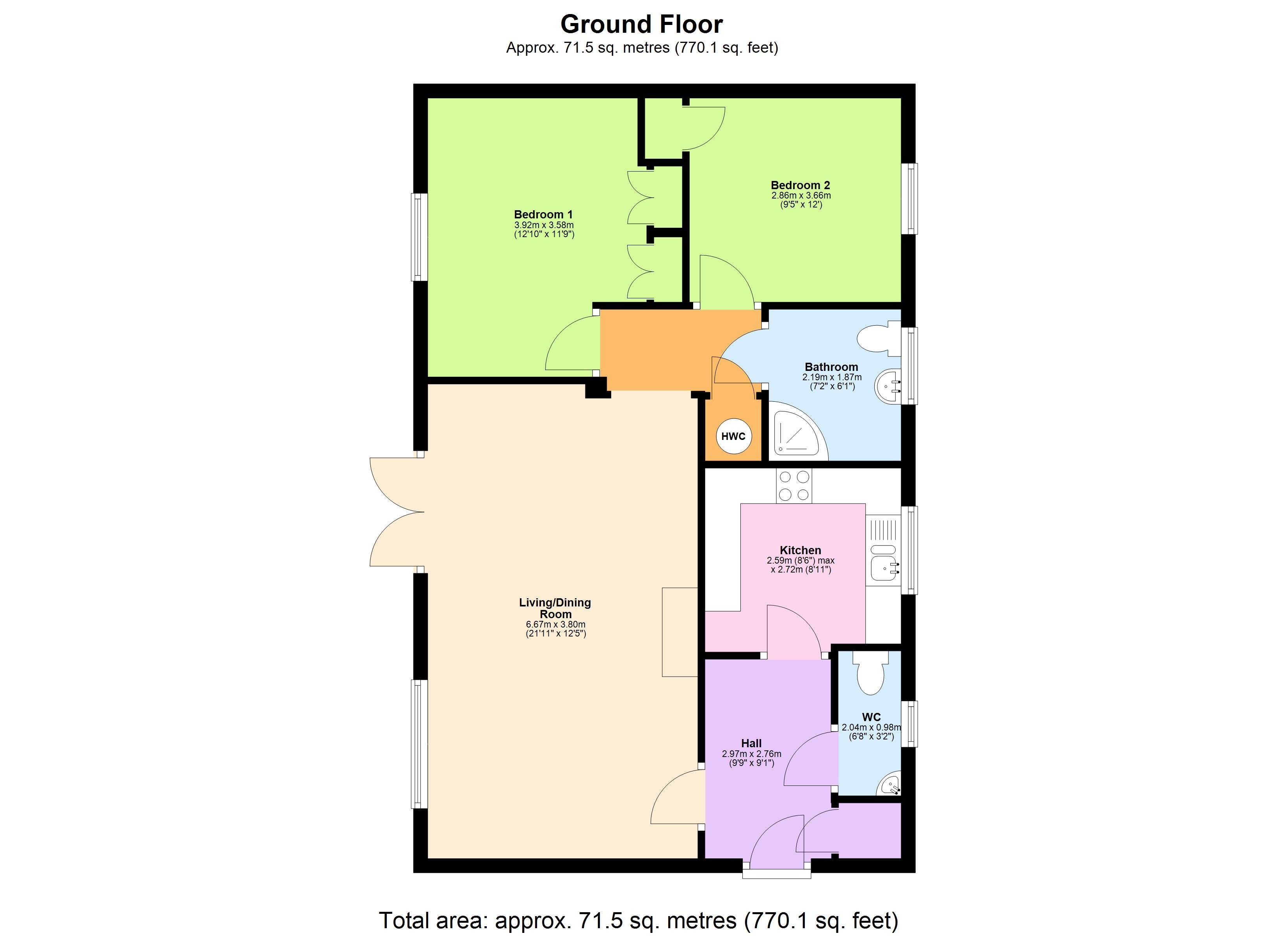 Flat 20, Slade Court,, Watling Street, Hertfordshire floorplan