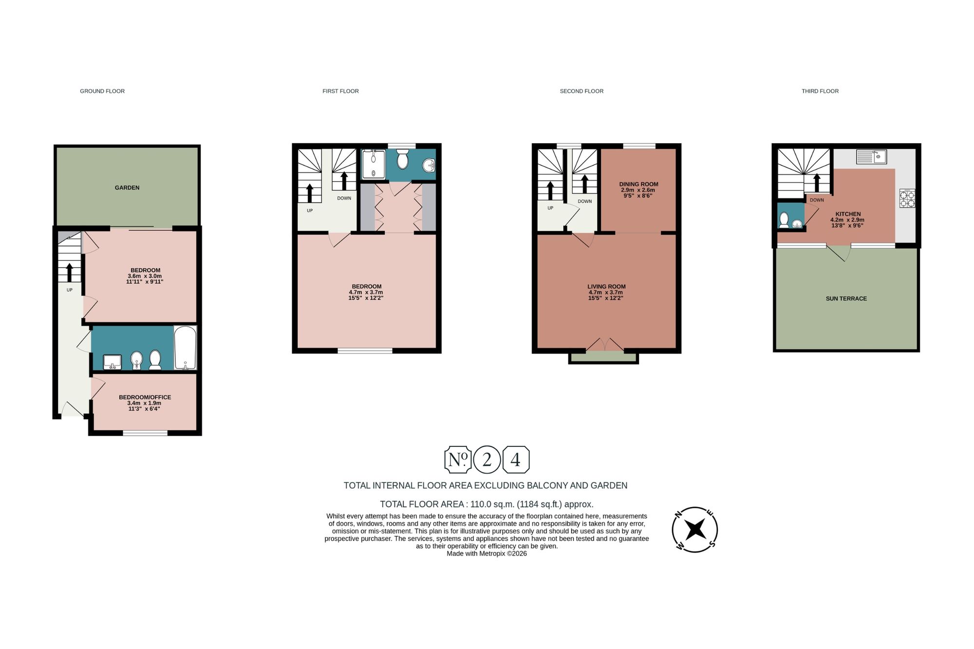 2 Sussex Square Mews, Brighton floorplan