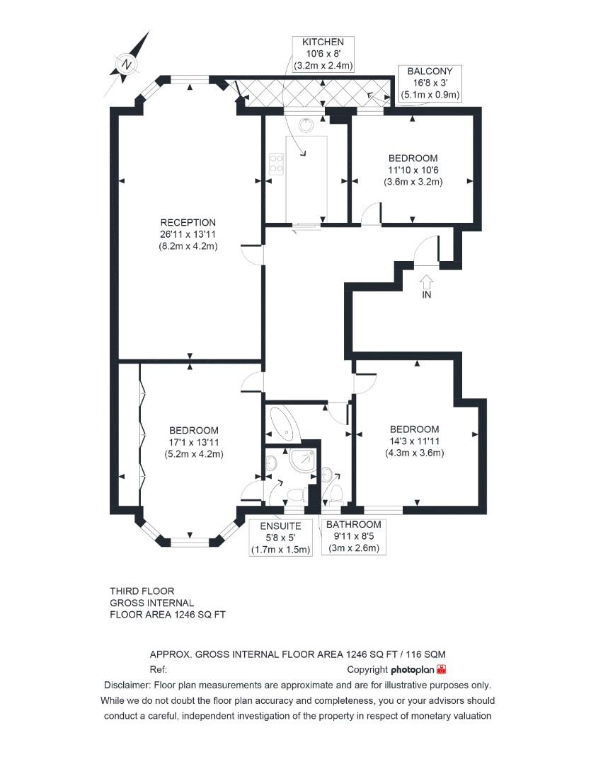 Flat 56, Greville Hall, Greville Place floorplan