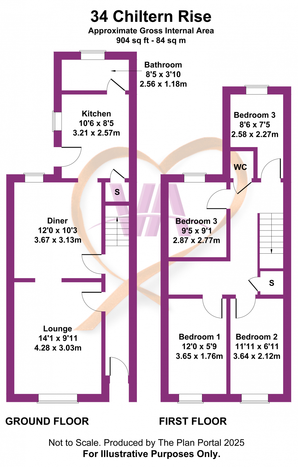 34 Chiltern Rise, Town Centre, Luton floorplan