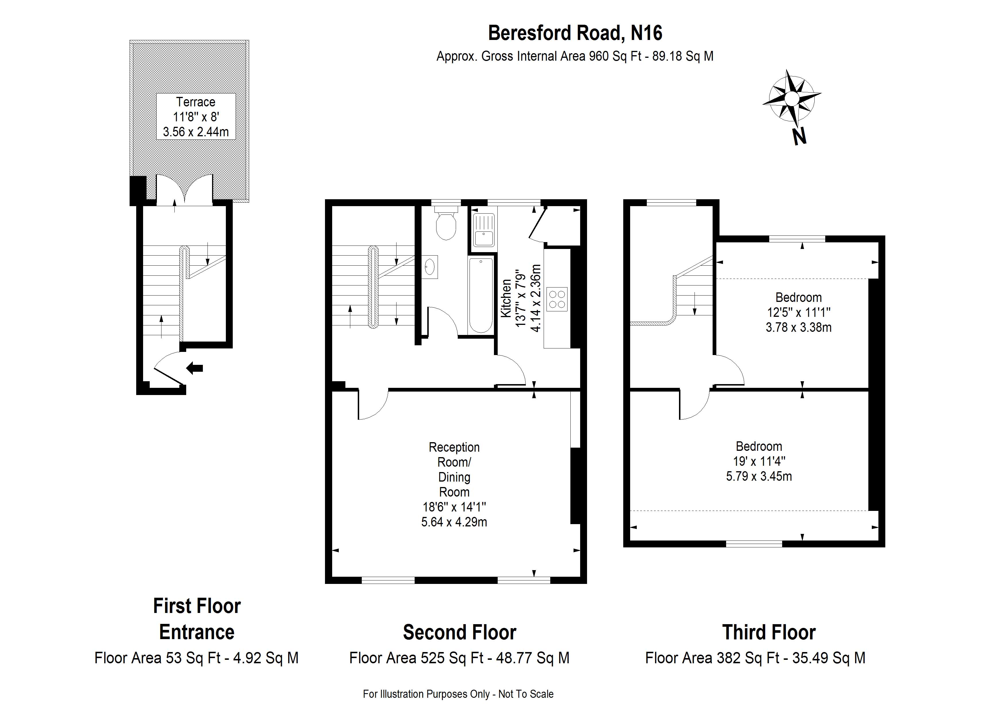 2 Bedrooms Flat to rent in Beresford Road, London N5