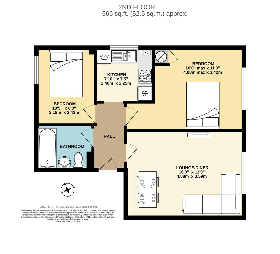 Flat 8 Ravenwood Court,, Aldwick Street, Bognor Regis floorplan