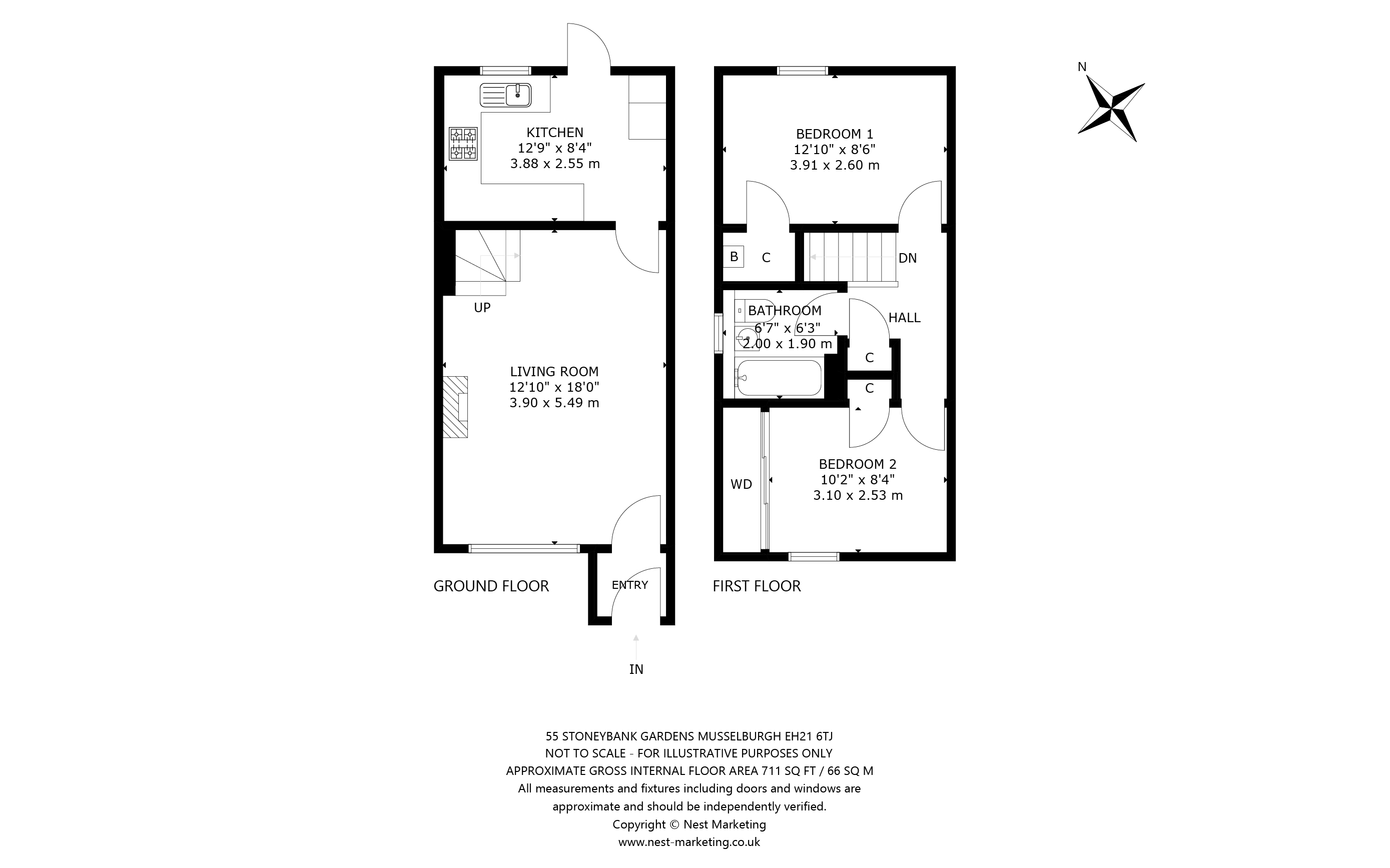 55, Stoneybank Gardens, Musselburgh floorplan