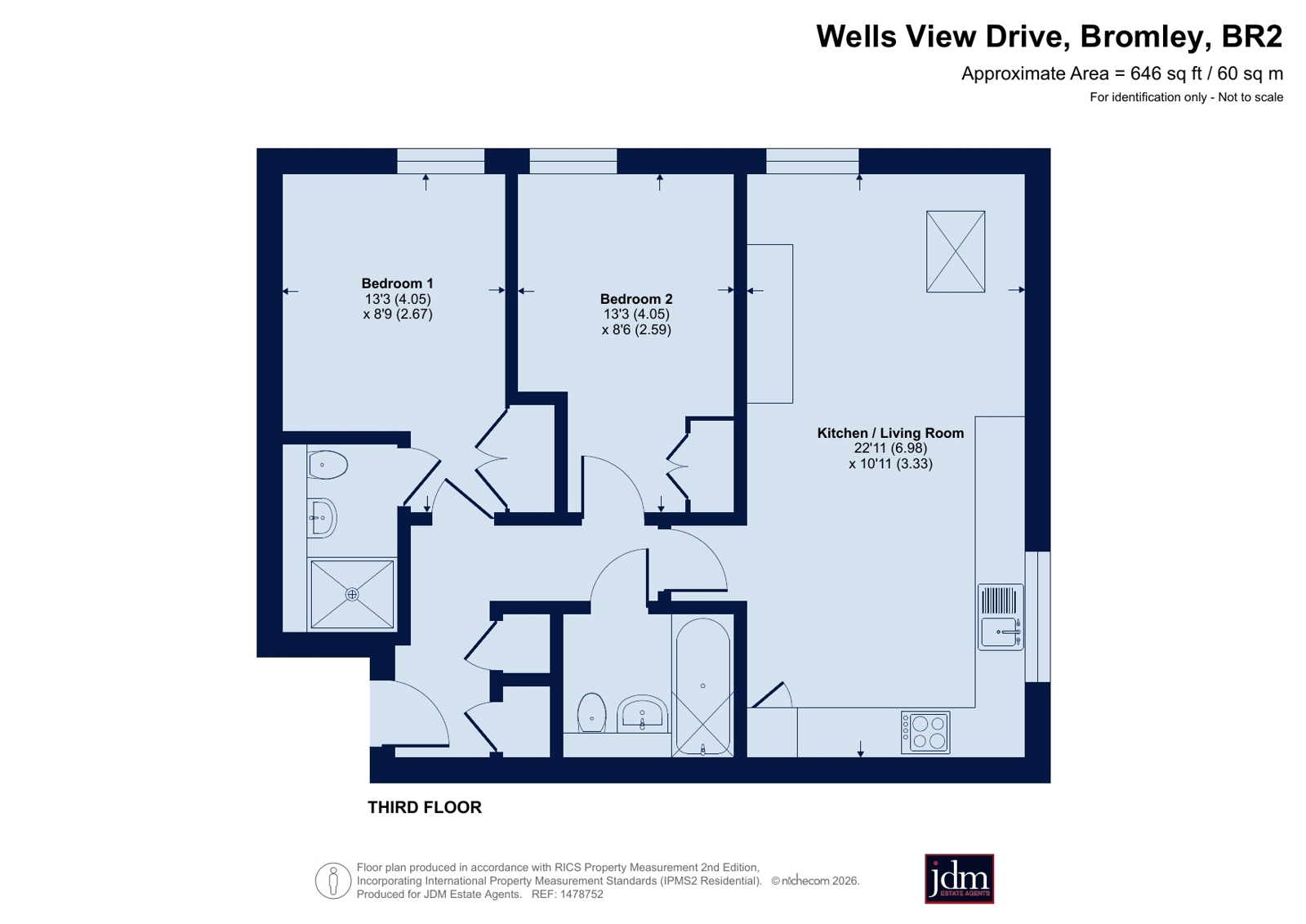 Flat 11, Caledonian Court, 3, Wells View Drive, Bromley floorplan