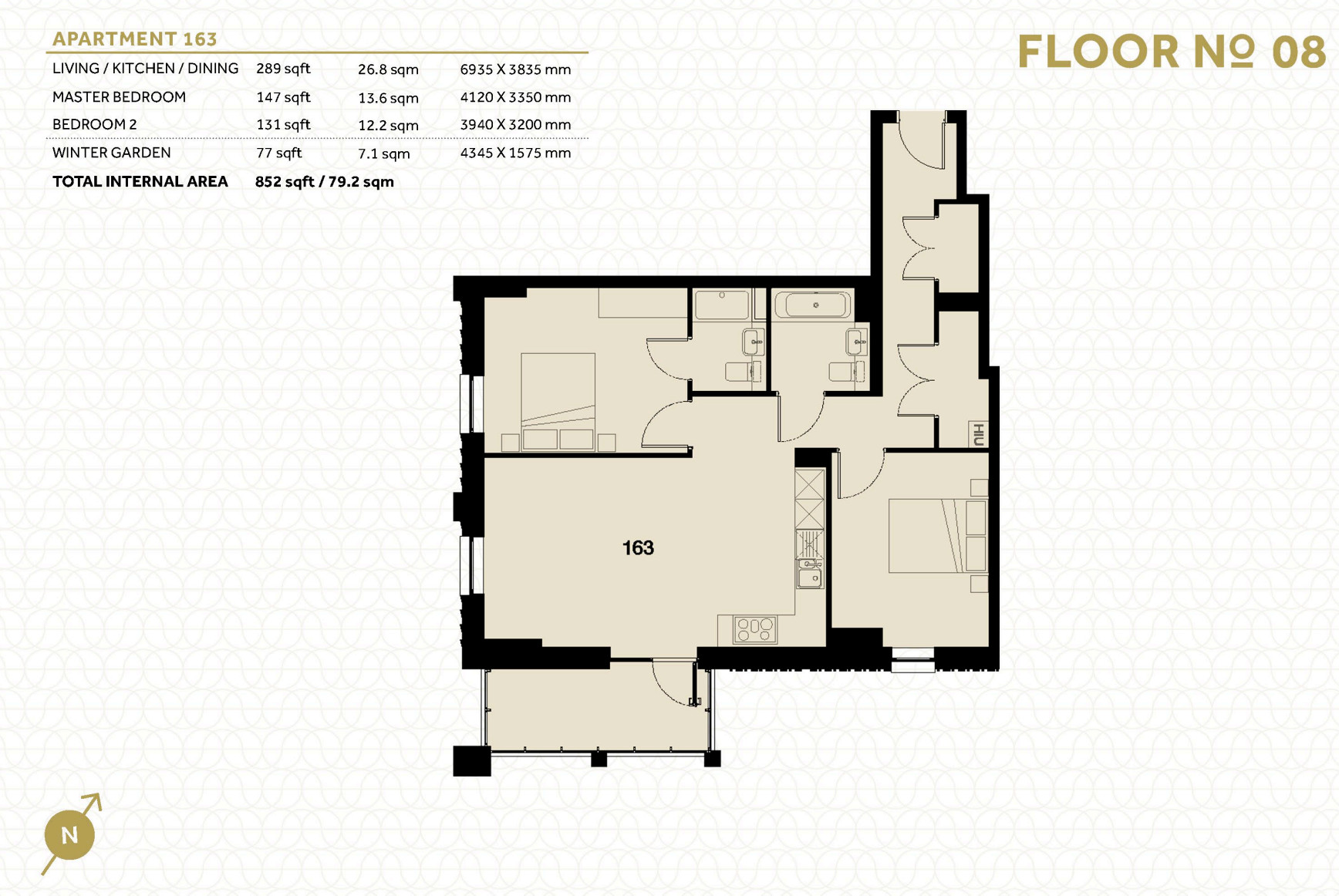Apartment 163, 43 Brogan House, Battersea floorplan