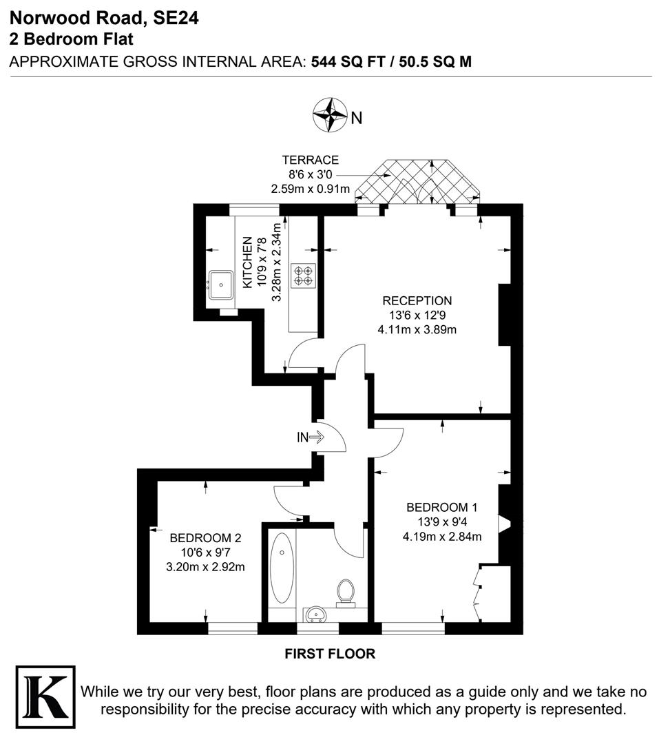 F2, 293, Norwood Road, London floorplan