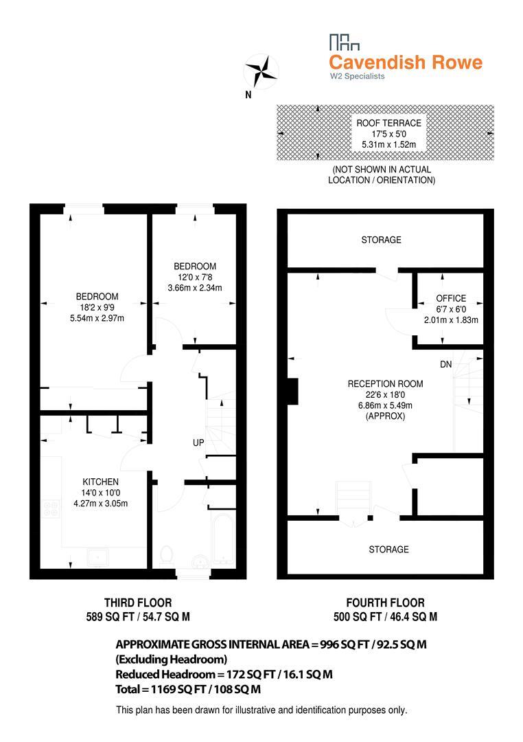264A, Gloucester Terrace, London. floorplan